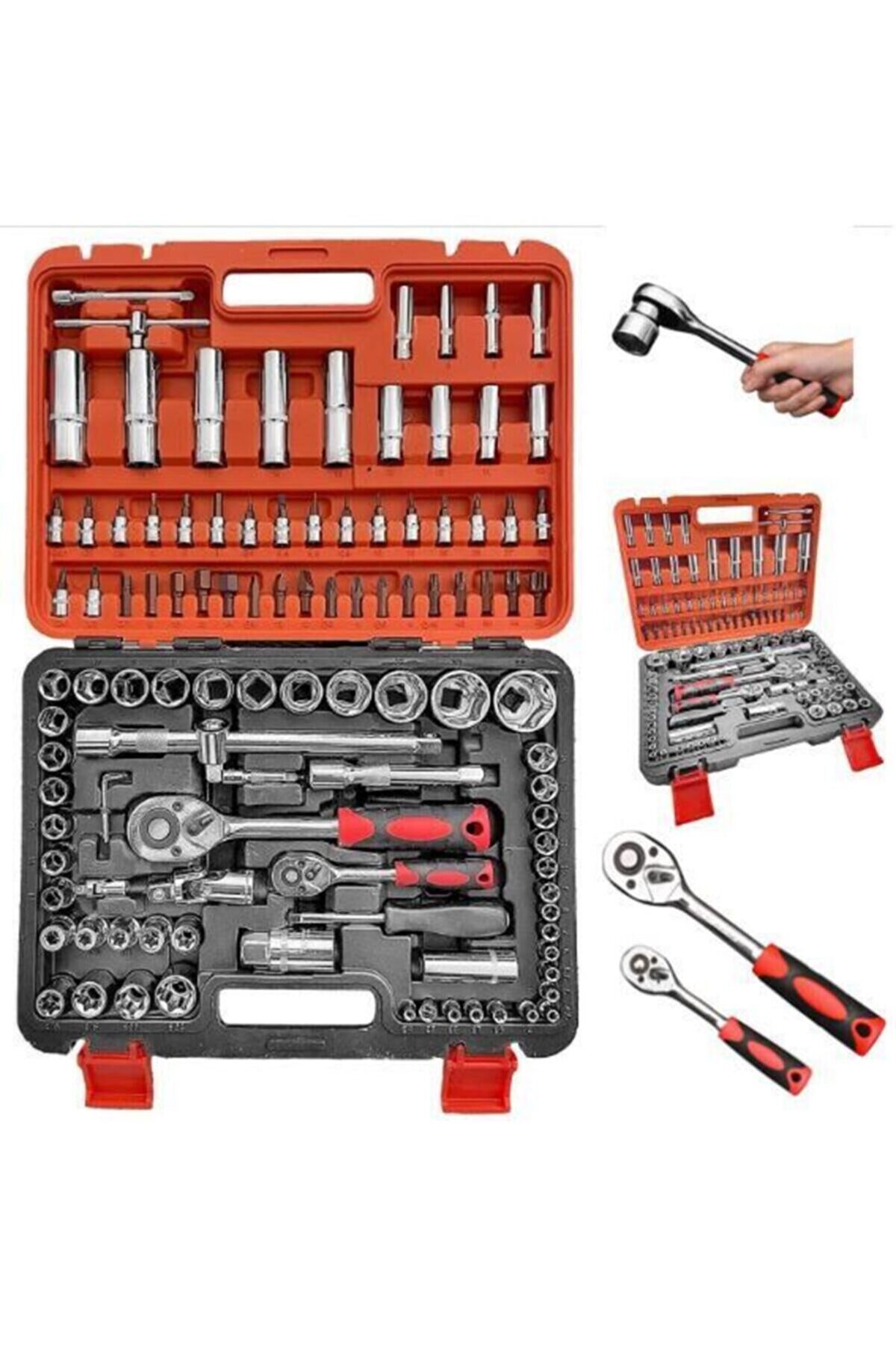 108 Pcs Crv Çeliği Profesyonel Parlak Lokma Takımı 1/2-1/4 (108 Parça)
