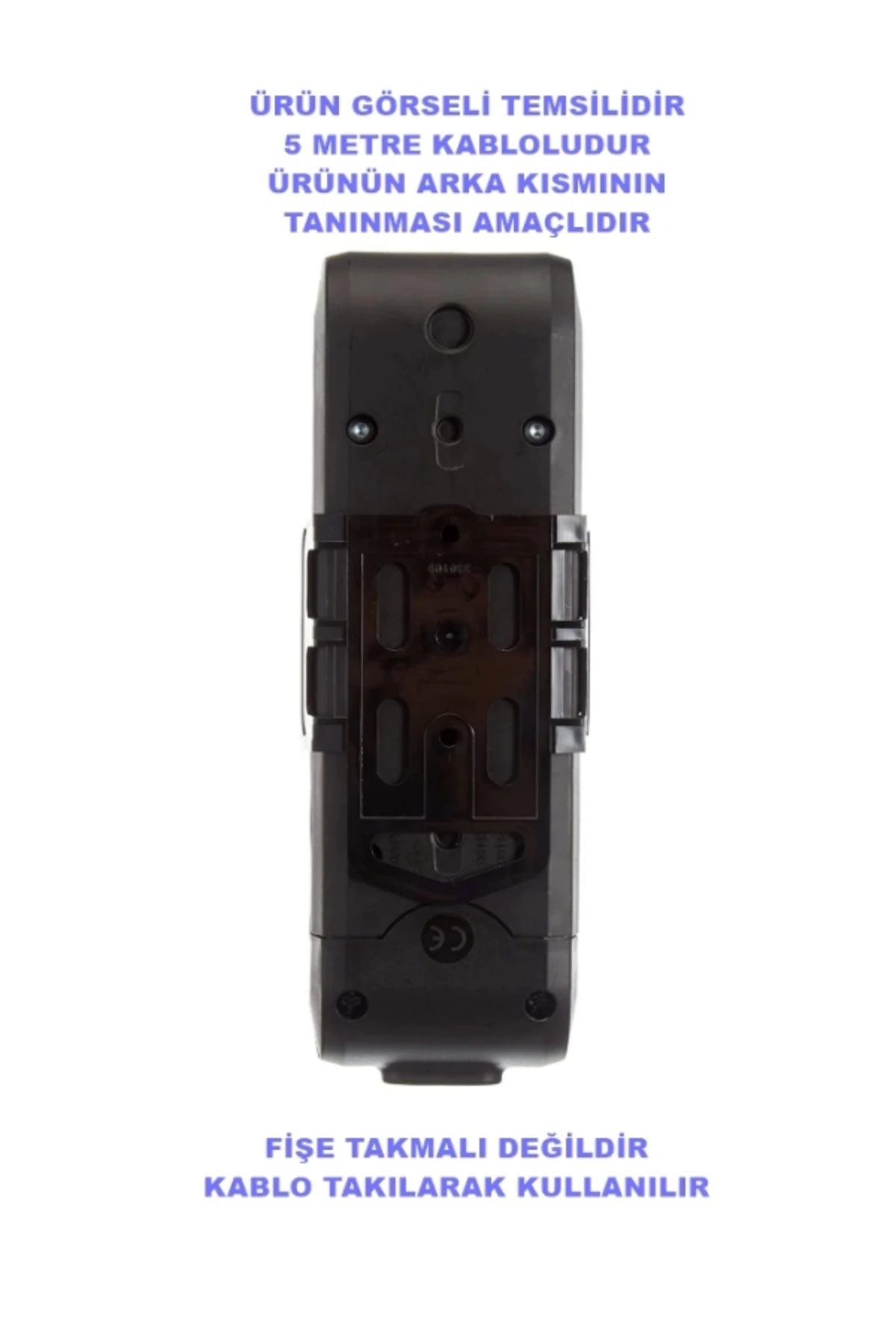 Multilet Üçlü 5mt Kablolu SİYAH Grup Priz 3lü Ara Kablo Topraklı Klemensli