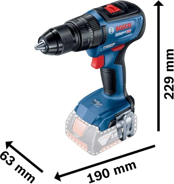 BOSCH Professional GSB 18V-50 18V Darbeli 2.0 + 2.0 Ah Li-ion Çift Akülü Delme Vidalama - 06019h5103