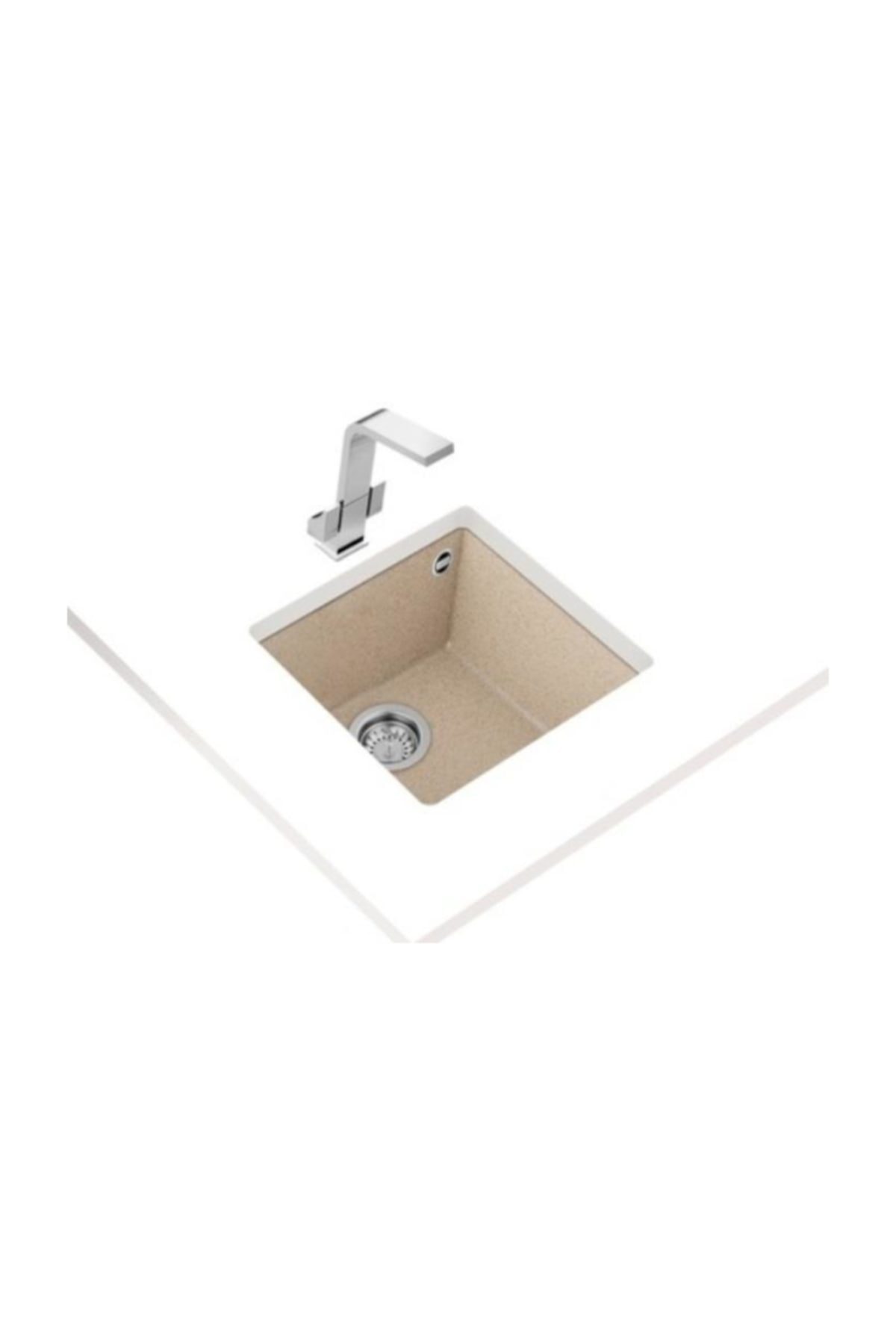 SQUARE  TEZGAH ALTI GRANİT EVYE BEJ 40X40 cm.