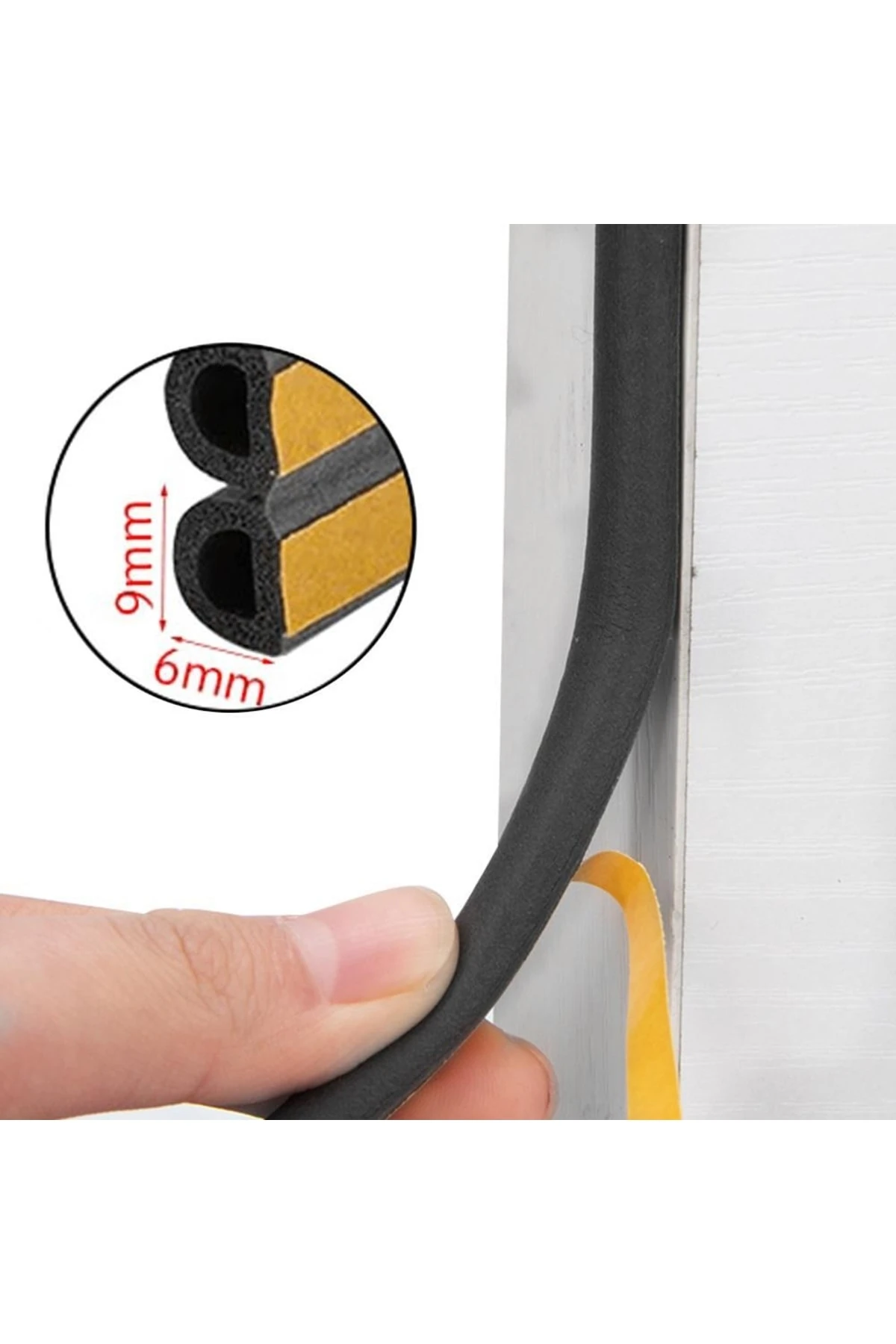 Kapı Pencere Bandı 1x2=2 Mt Su Geçirmez Izolasyon Fitili Ses Soğuk Isı Yalıtım Bandı (BEYAZ)