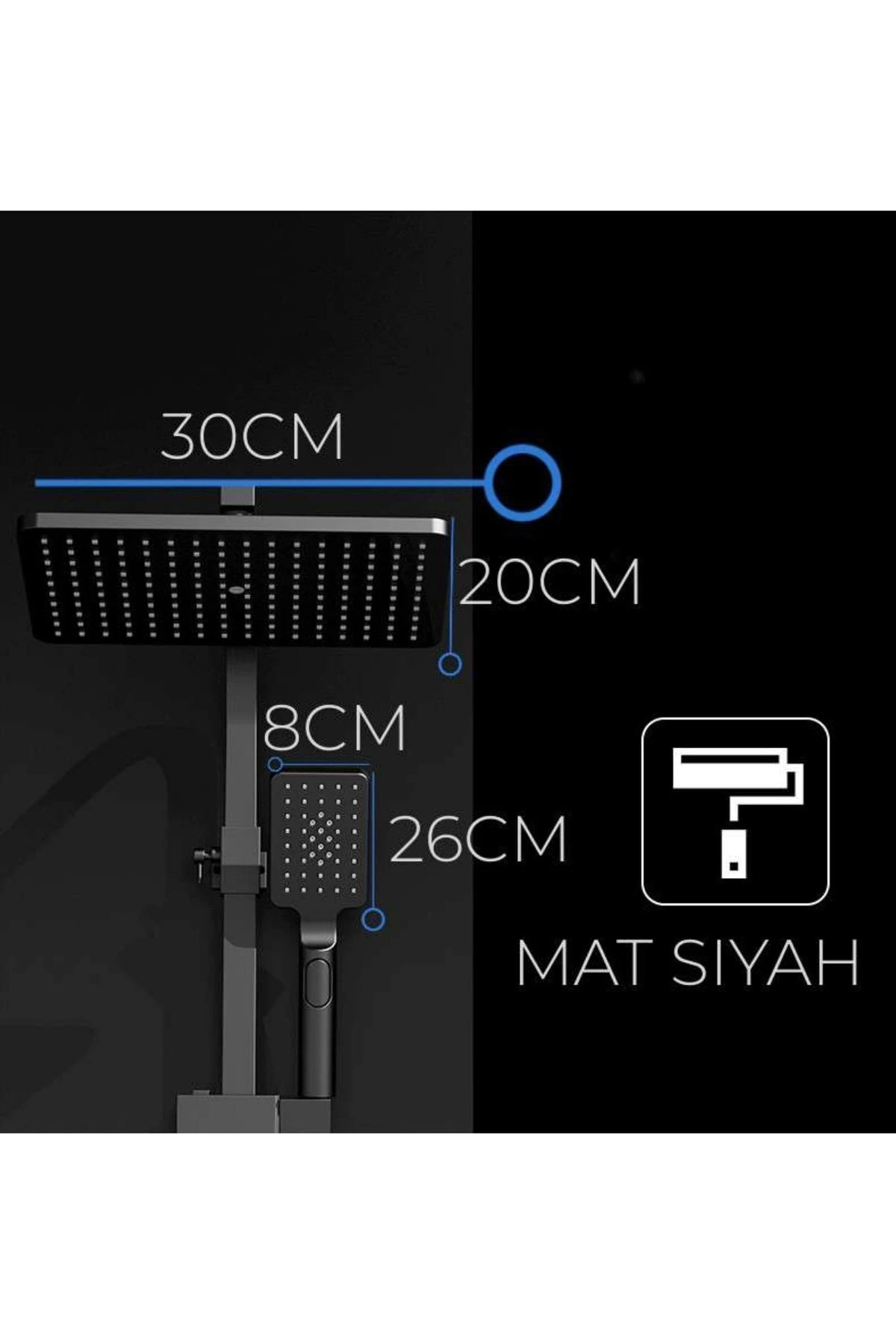 Fleko Tepe El Duş 20x30 Mat Siyah Dd5-b