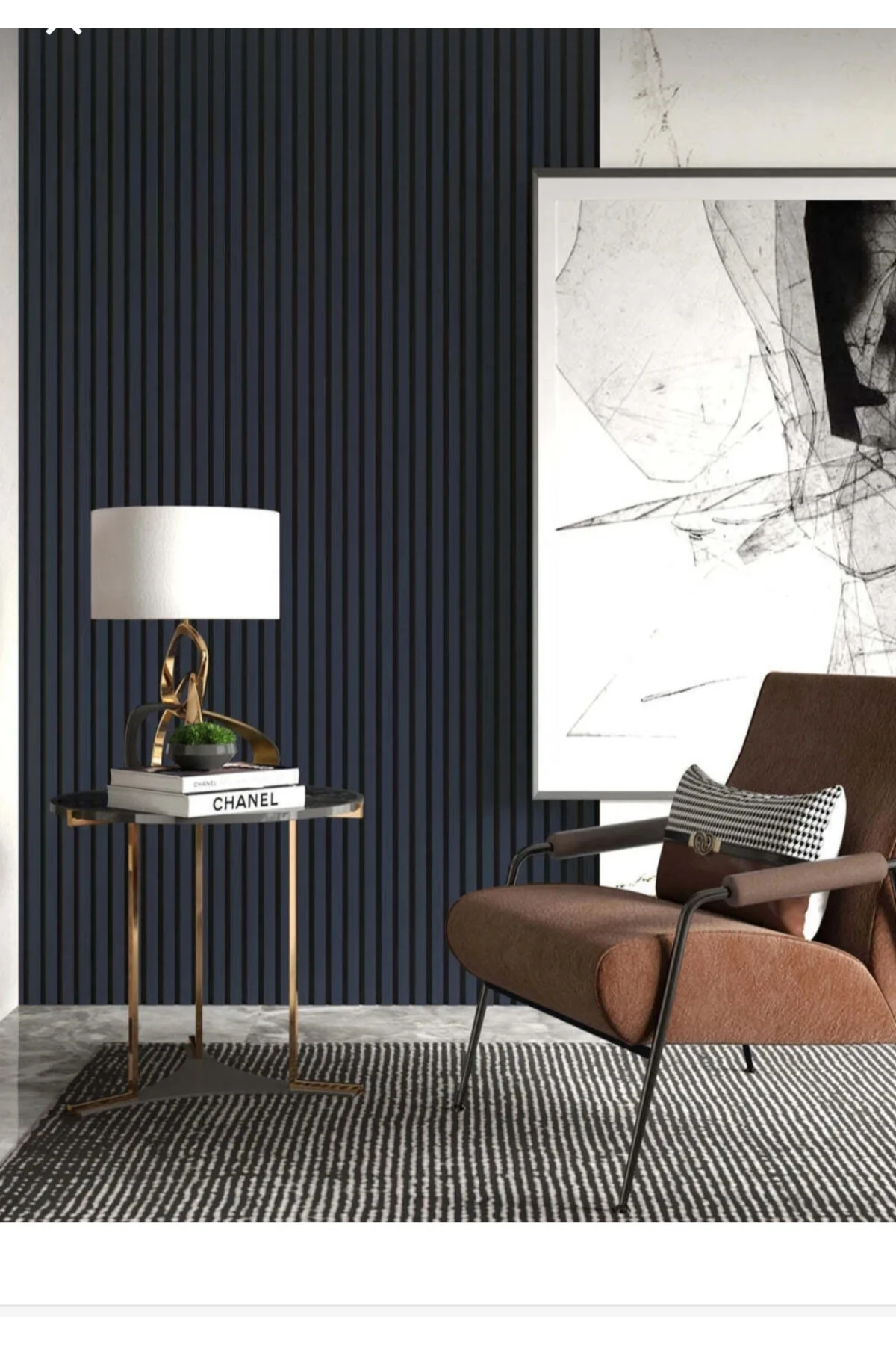 240 CM 12 ADET KENDİNDEN YAPIŞKANLI 8 MM AHŞAP ÇITA - ANTRASİT GRİ