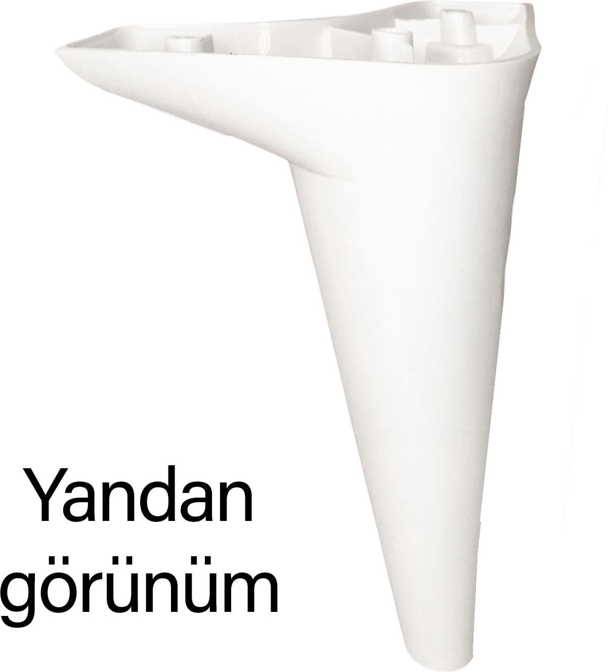 4 Adet Zelve 20 cm Beyaz Lüx Mobilya Kanepe Sehpa Ünite Koltuk Ayağı Baza Ayak
