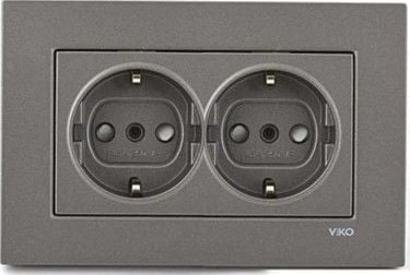 Artline Novella Antrasit İkili Topraklı Priz Çerçeveli 92605358-C1