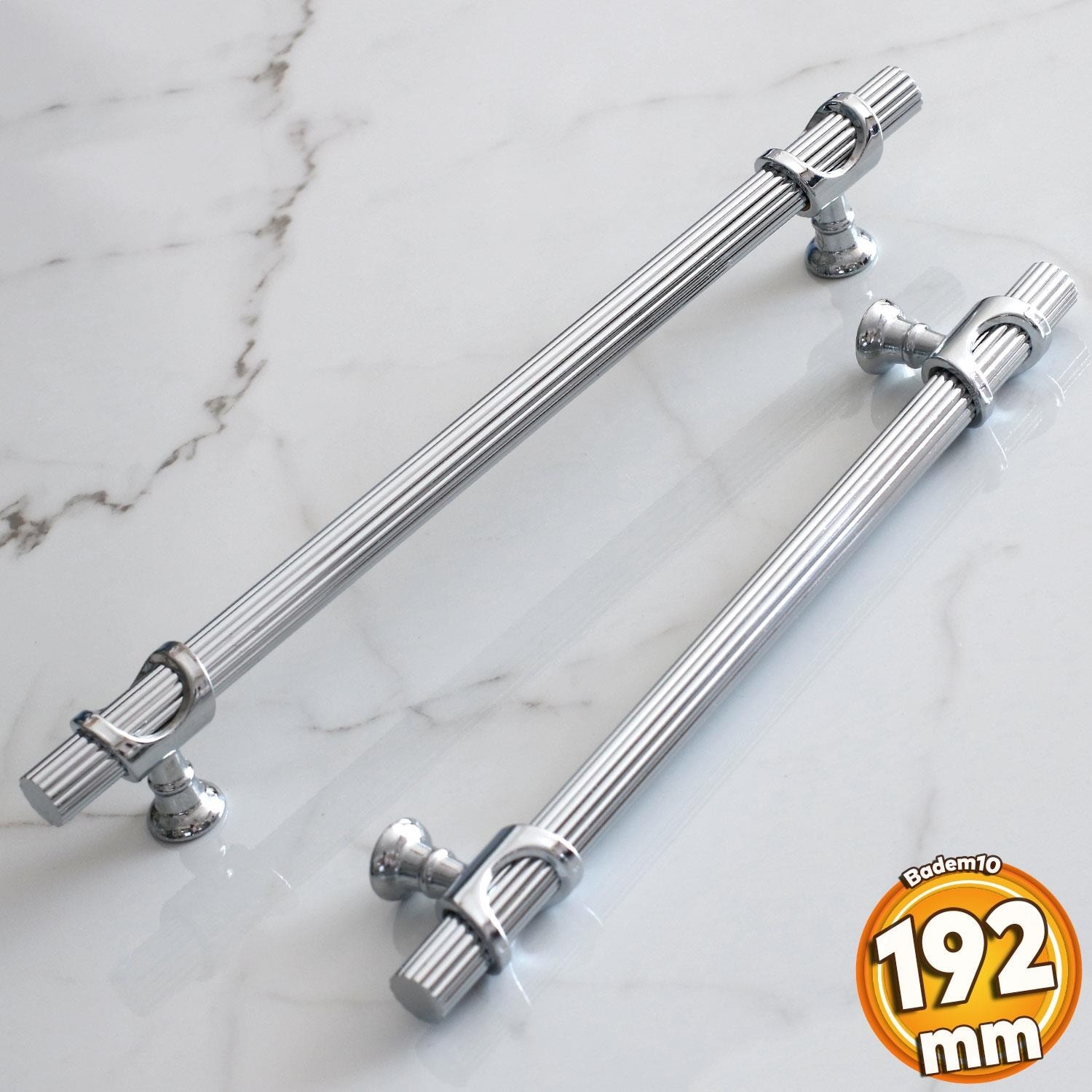 Arsin Krom Metal Kulp 192 Mm-19.2 cm Mobilya Çekmece Mutfak Dolap Dolabı Kapak Kulpları Kulbu Kulpu
