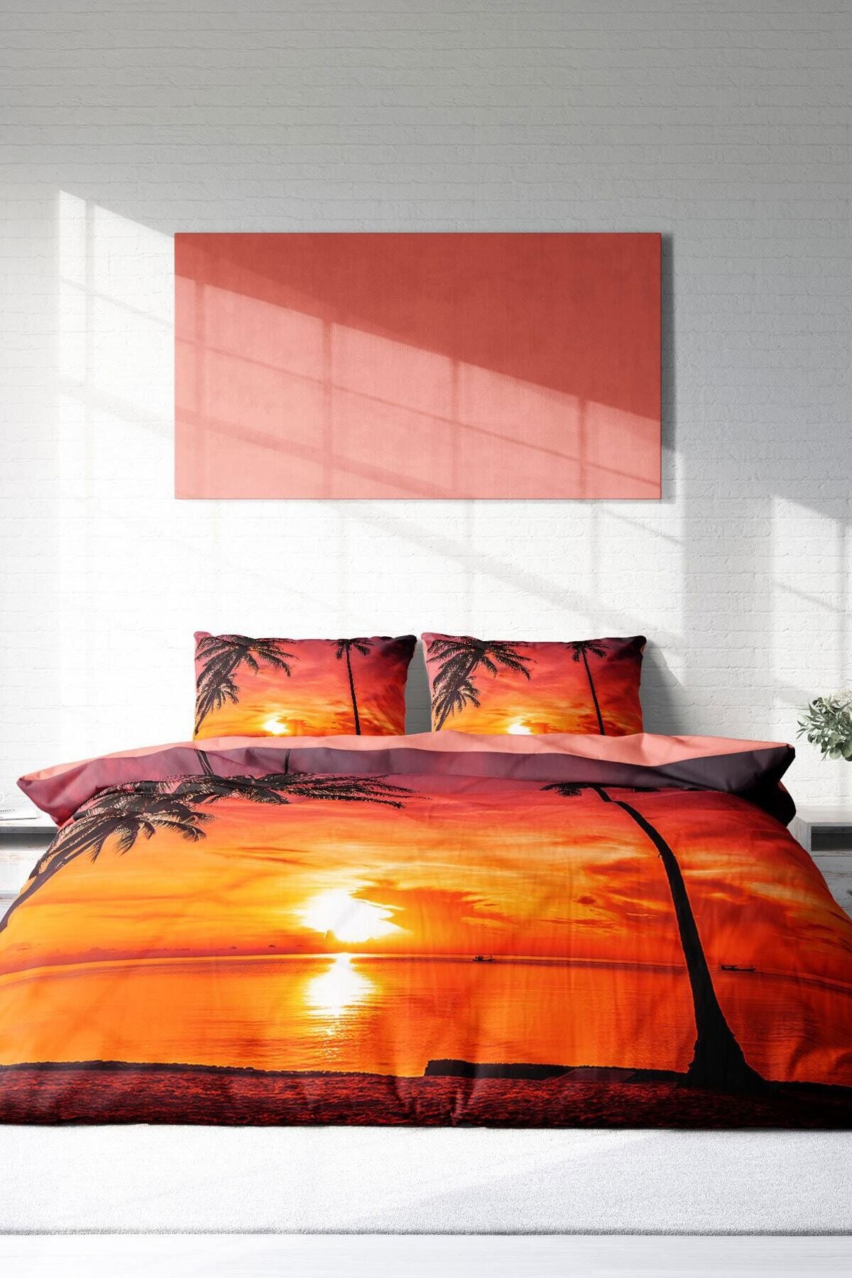 Kıng Sıze Gun Batımı 3d Çift Kişilik Nevresim Takımı 220x240cm