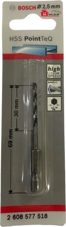 BOSCH Pointteq Altıgen Şaftlı Hss Matkap Ucu 2,5 mm