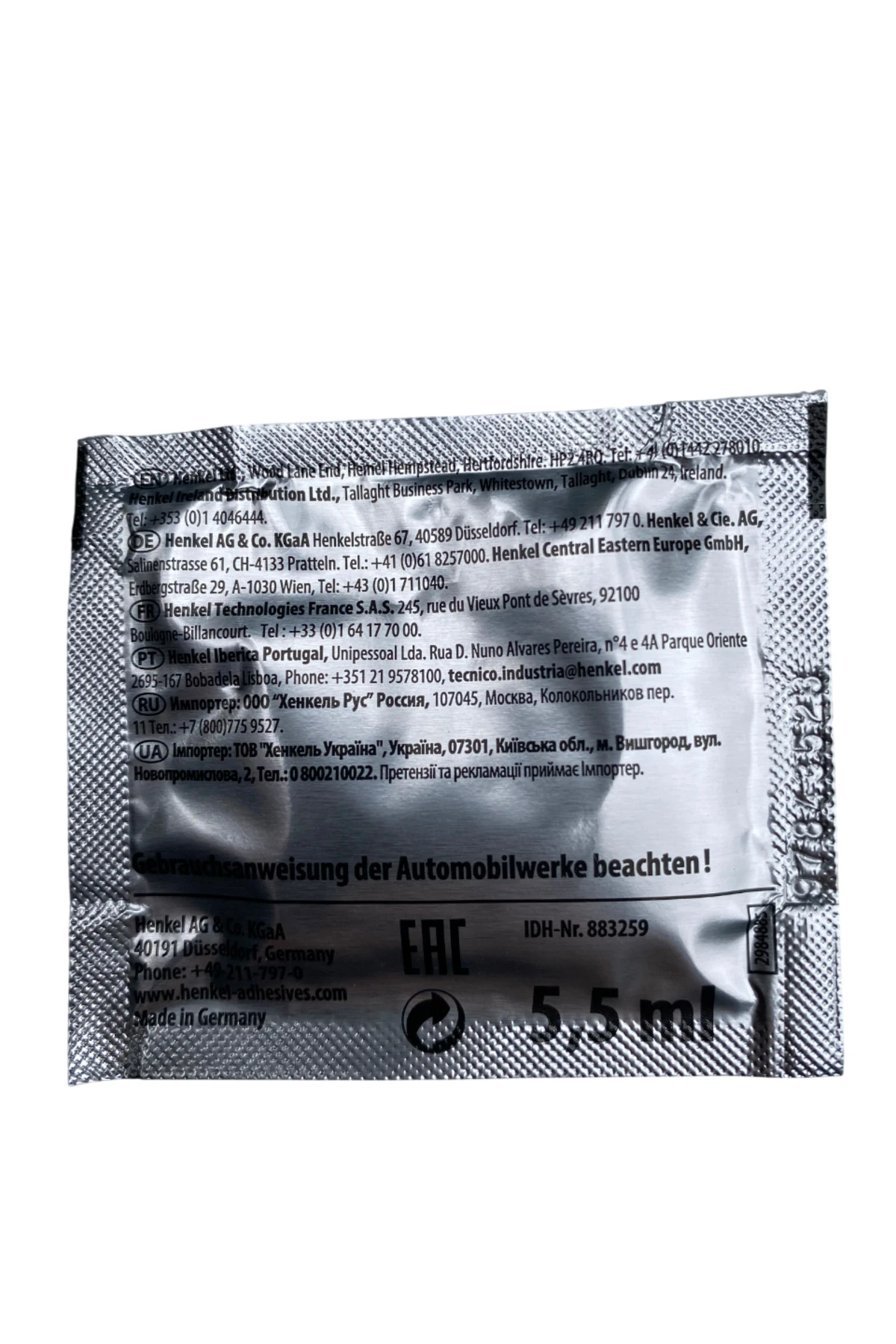 Henkel  VR 500 Balata yağı, gres 5,5 ml. (Made in Germany)