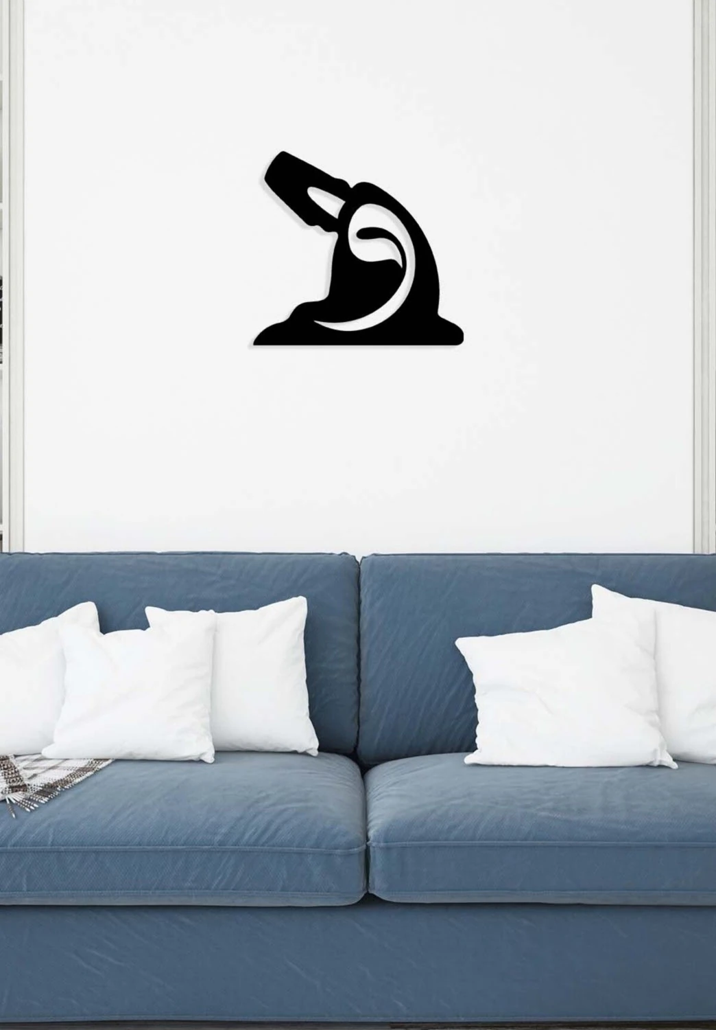 -Sufi Vav Harfi Islami Metal Tablo - Islami Ev Dekorasyonu - Dini Duvar Tabloları - 50 X 51 - Cm - Sıyah-Islm-183