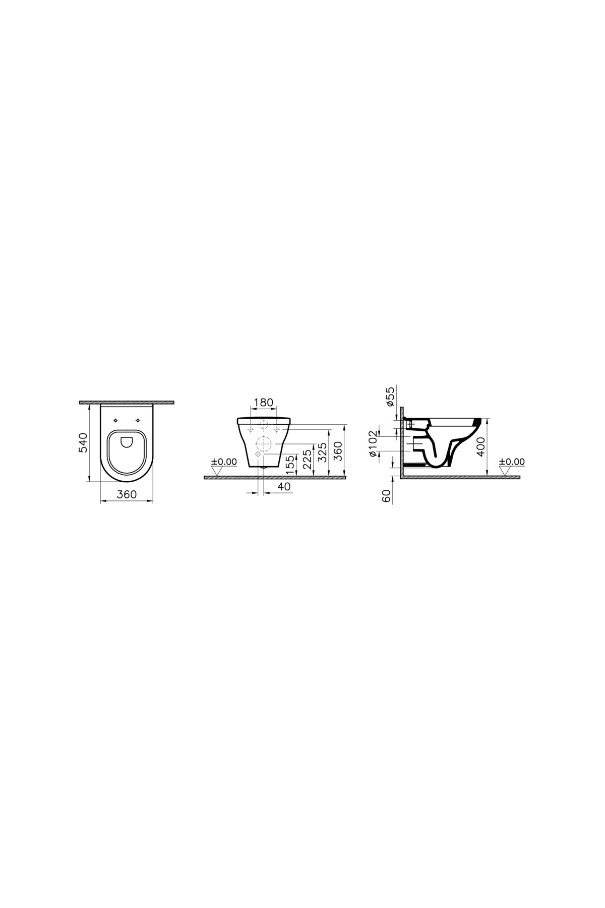 Zentrum Round 5754l003-0559 Asma Klozet, 54 Cm