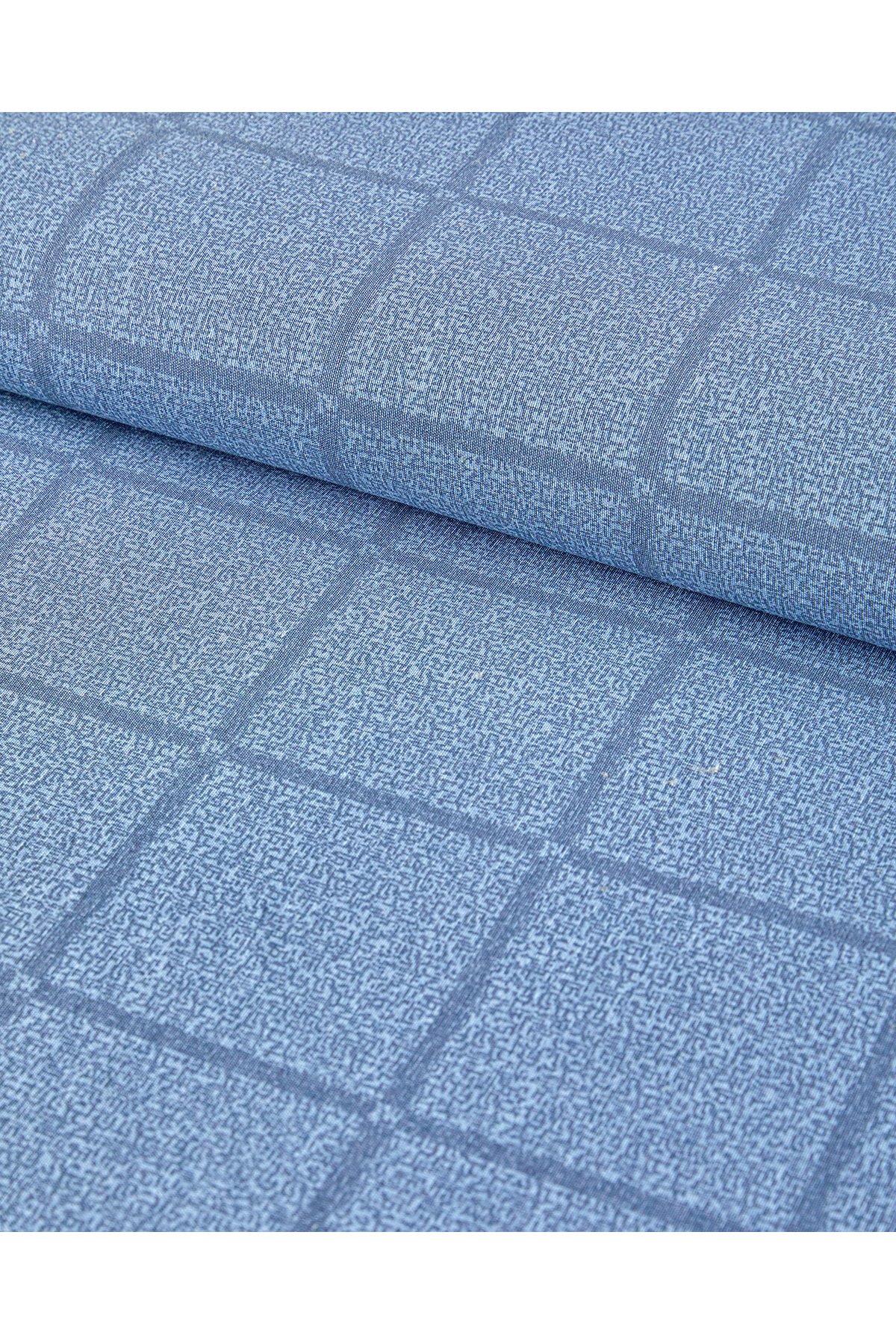 Textured Check Kolay Ütülenir Çift Kişilik Nevresim Seti 200x220 cm Lacivert