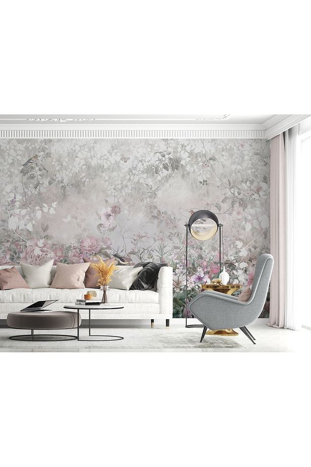 Soft renk çiçekler , Çiçek Desenli Duvar Kağıdı