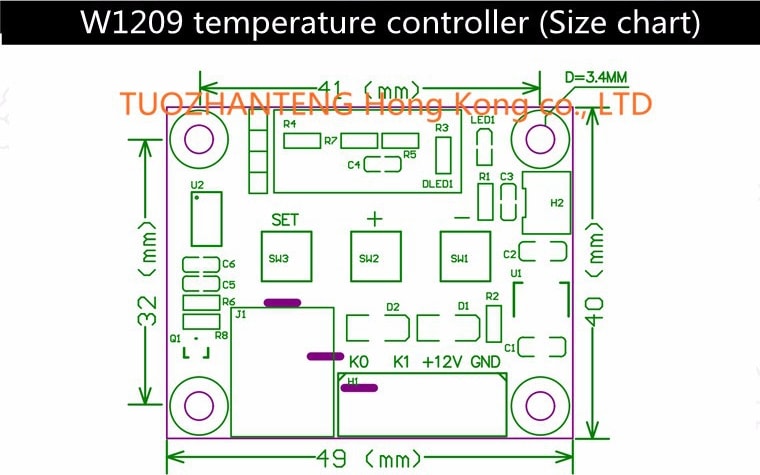 5 Adet Dijital Termostat 12v Akvaryum Kuluçka Buzdolabı thr205-5
