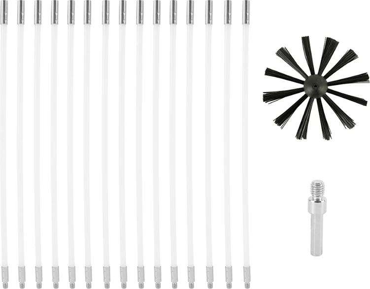 17 Adet Baca Fırça Seti Ev Endüstriyel Baca Kazanı Fırça Kurutucu Temizleme Aracı Şömine Temizleme Kiti (Yurt Dışından)