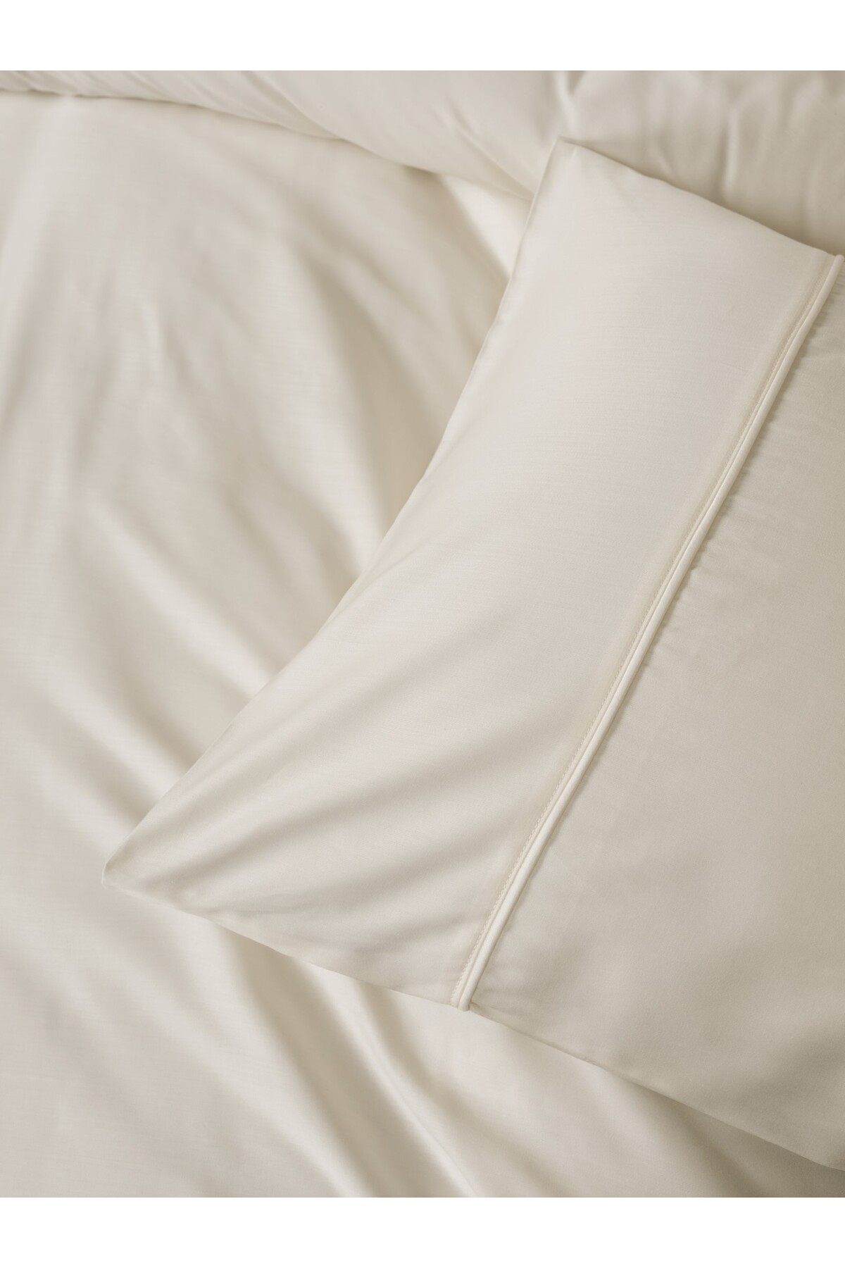 Silky Saten Çift Kişilik Nevresim Takımı Ekru