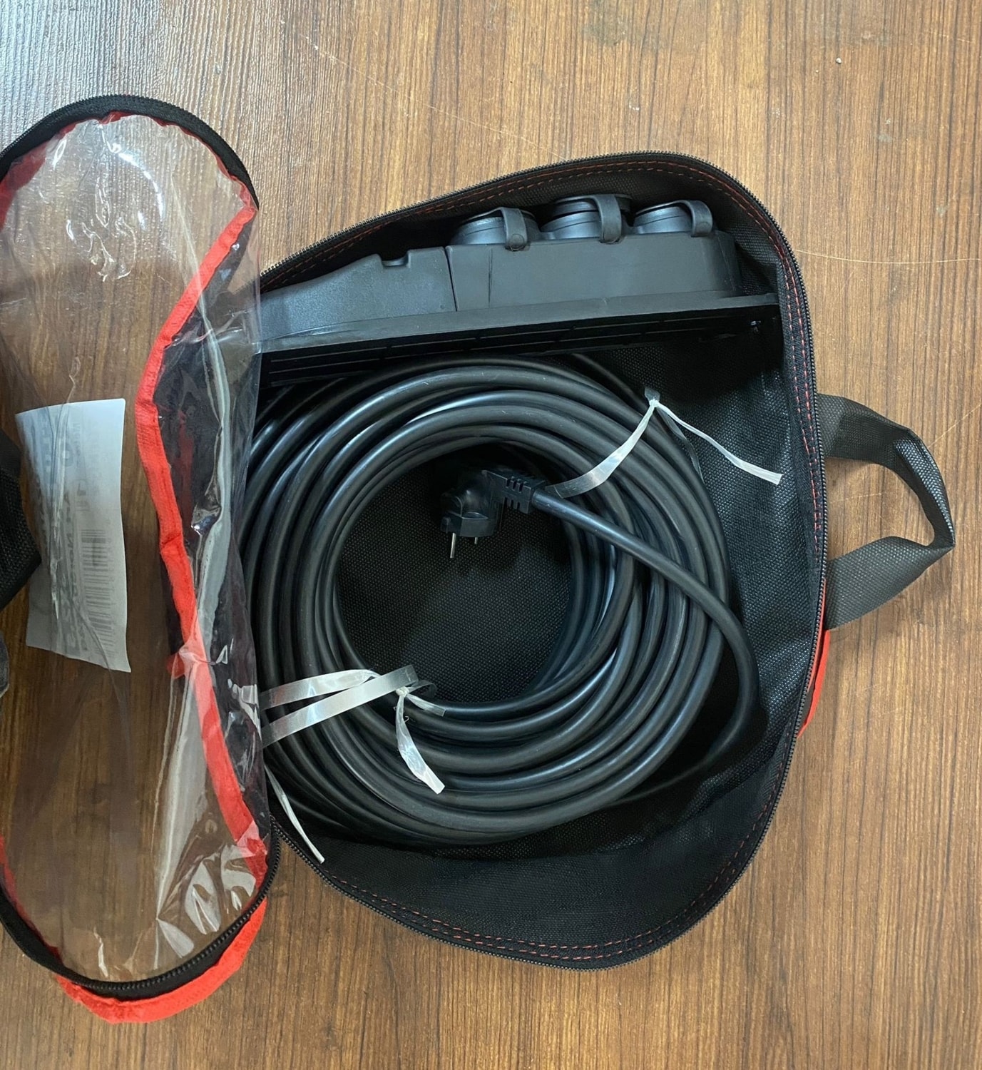 20 Metre - Çantalı Model - 3 Lü Priz 3x2.5mm Elektrik Seyyar Kablosu - Uzatma Ara Kablo Kauçuk Priz