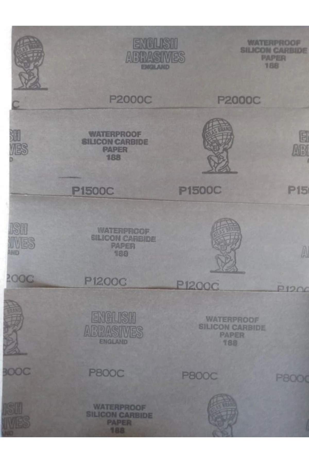 Siyah Su Zımpara Seti (4 TANE) - 800-1200-1500-2000 Kum