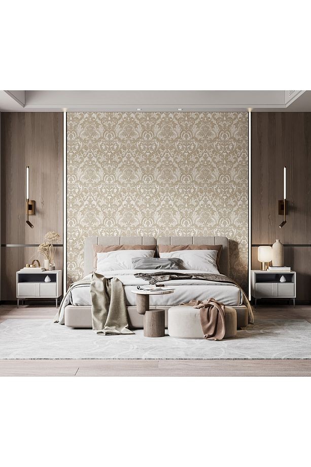 Ephes 1002-5 Damask büyük, Simli Duvar Kağıdı 10m²