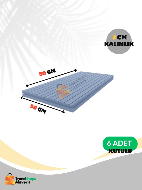 Trendshopsalışveriş 6 Adet 3cm 50X50 Xps Yalıtım Levhası (Oluklu) Kutulu