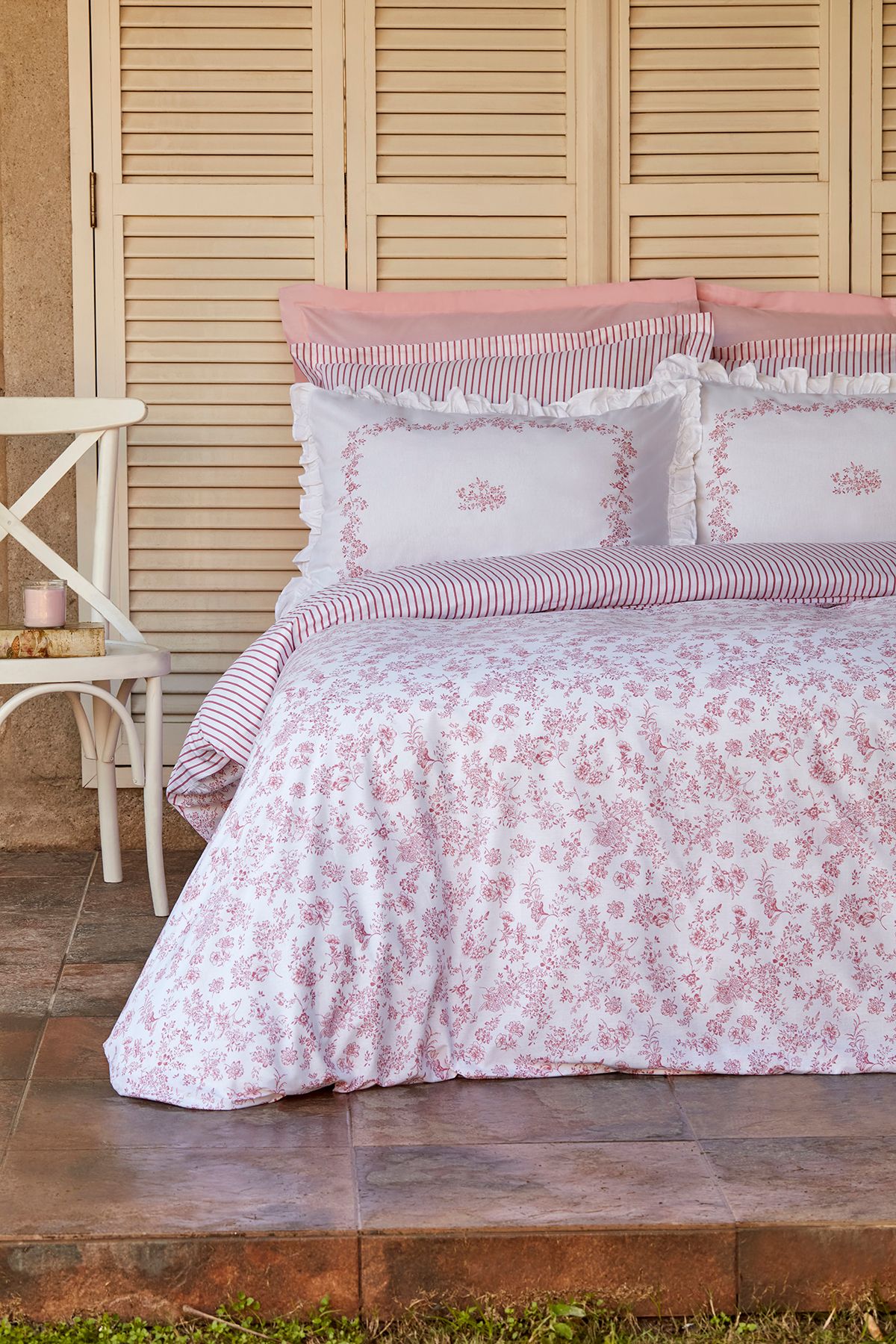 Versay Çift Kişilik Percale Nevresim Takımı Pembe