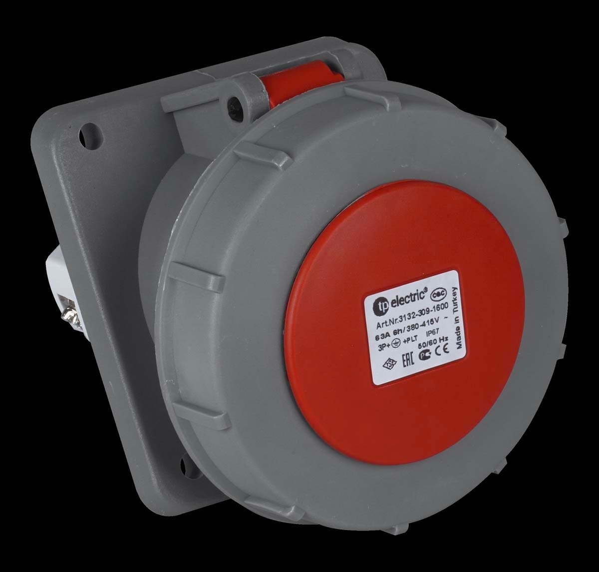 4 x 63a / Ip 67 - Makine Prizi (Eğik) (100 x 107)