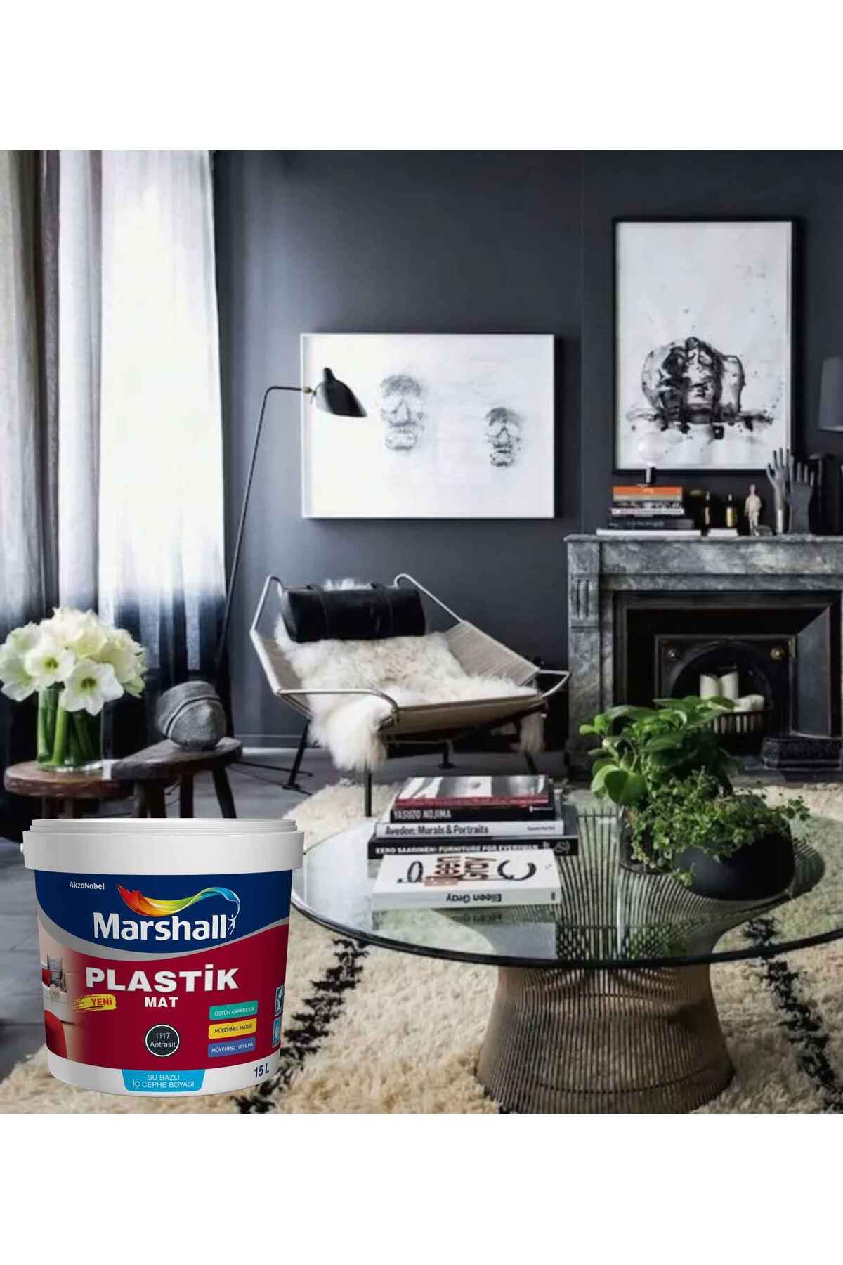 PLASTİK MAT ANTRASİT GRİ Su Bazlı İç Duvar Boyası 2.5LT=4KG-Silinebilir-Uygulaması Kolay