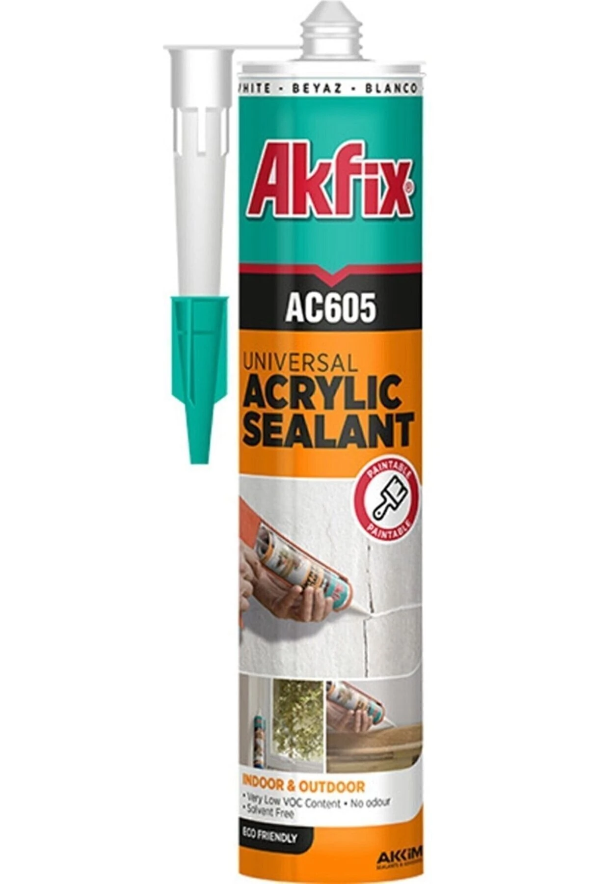 Ac605 Boyanabilir Akrilik Mastik 500 Gr Beyaz