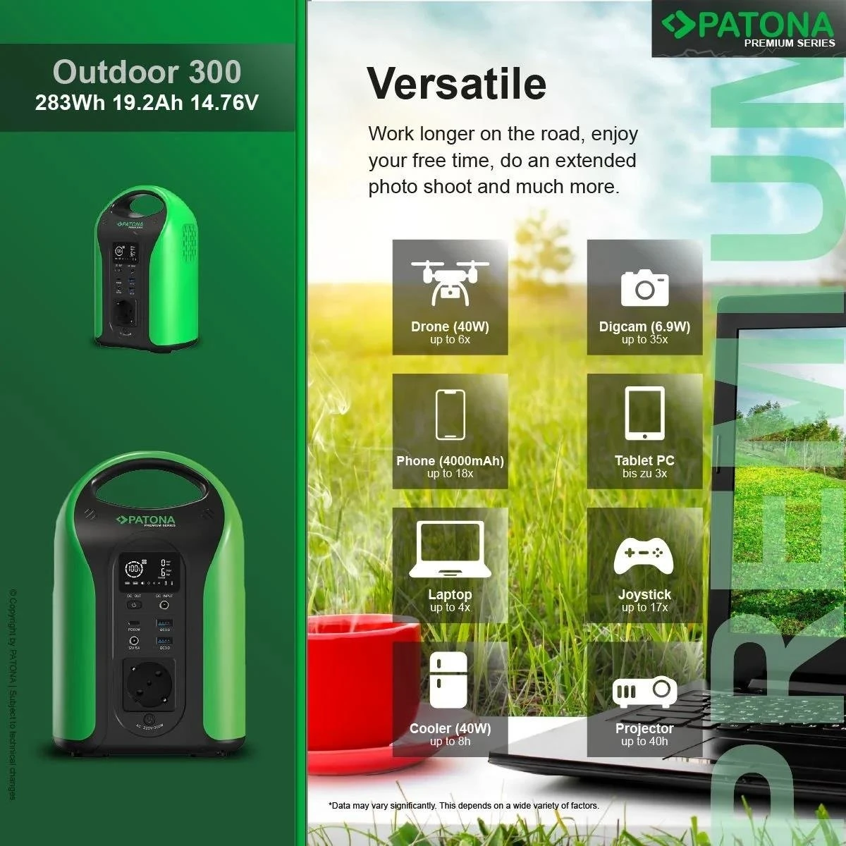 Patona 9990 Taşınabilir Güç Istasyonu Powerstation Outdoor 300 / 300W ...