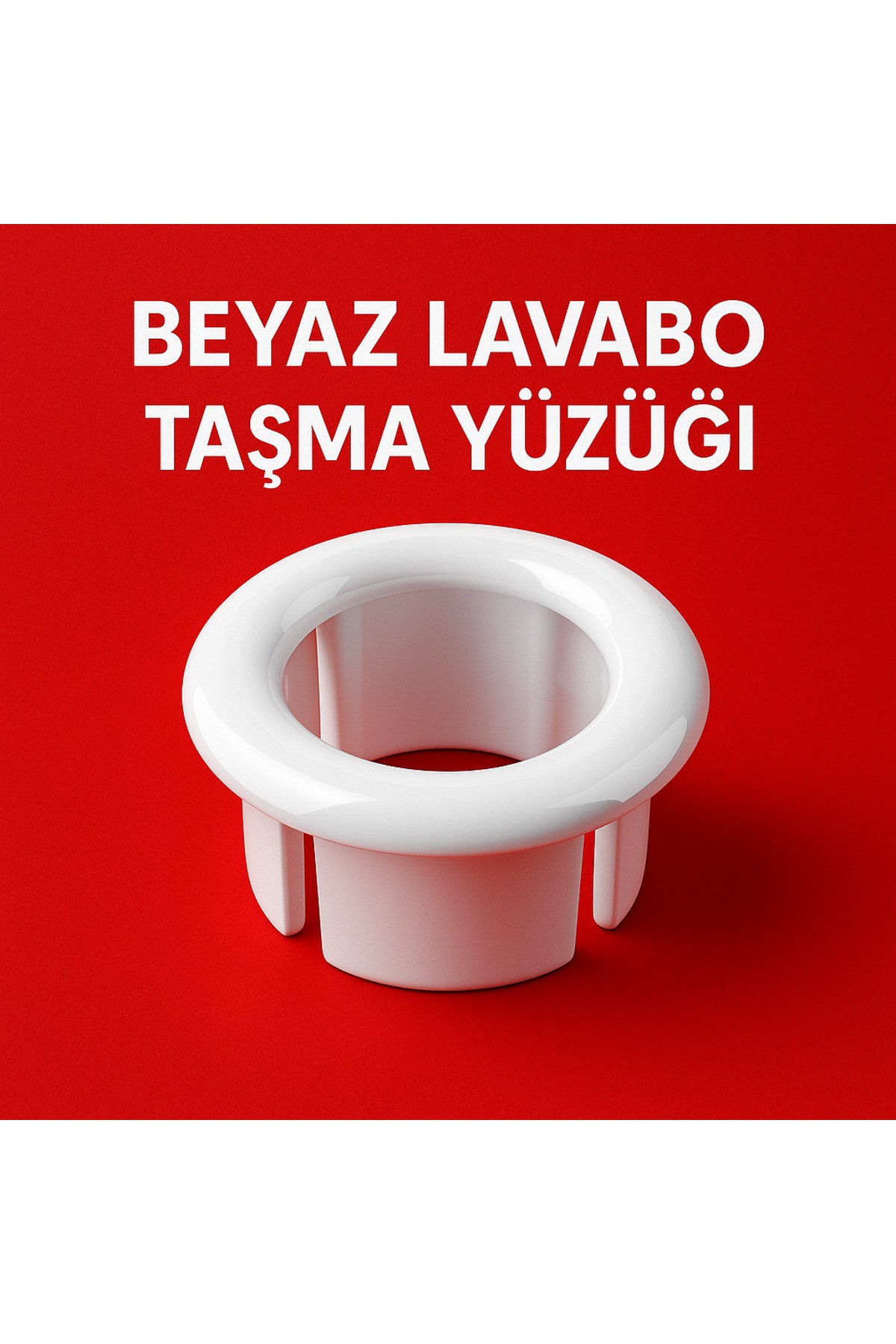 ŞIK VE UYUMLU TASARIMIYLA BEYAZ LAVABO TAŞMA YÜZÜĞÜ – STANDART MODEL