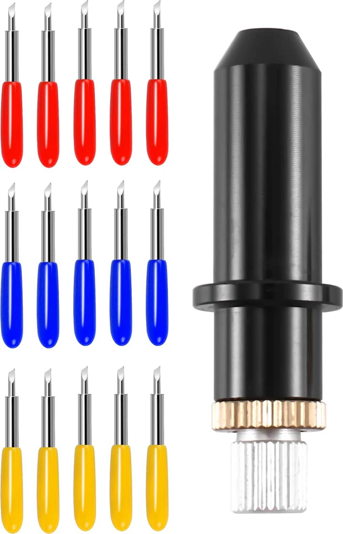 16 Adet 30/45/60 Derece Mimaki Cricut Kesim Plotter Vinil Kesici Bıçaklar + Mimaki Bıçak Tutucu (Yurt Dışından)