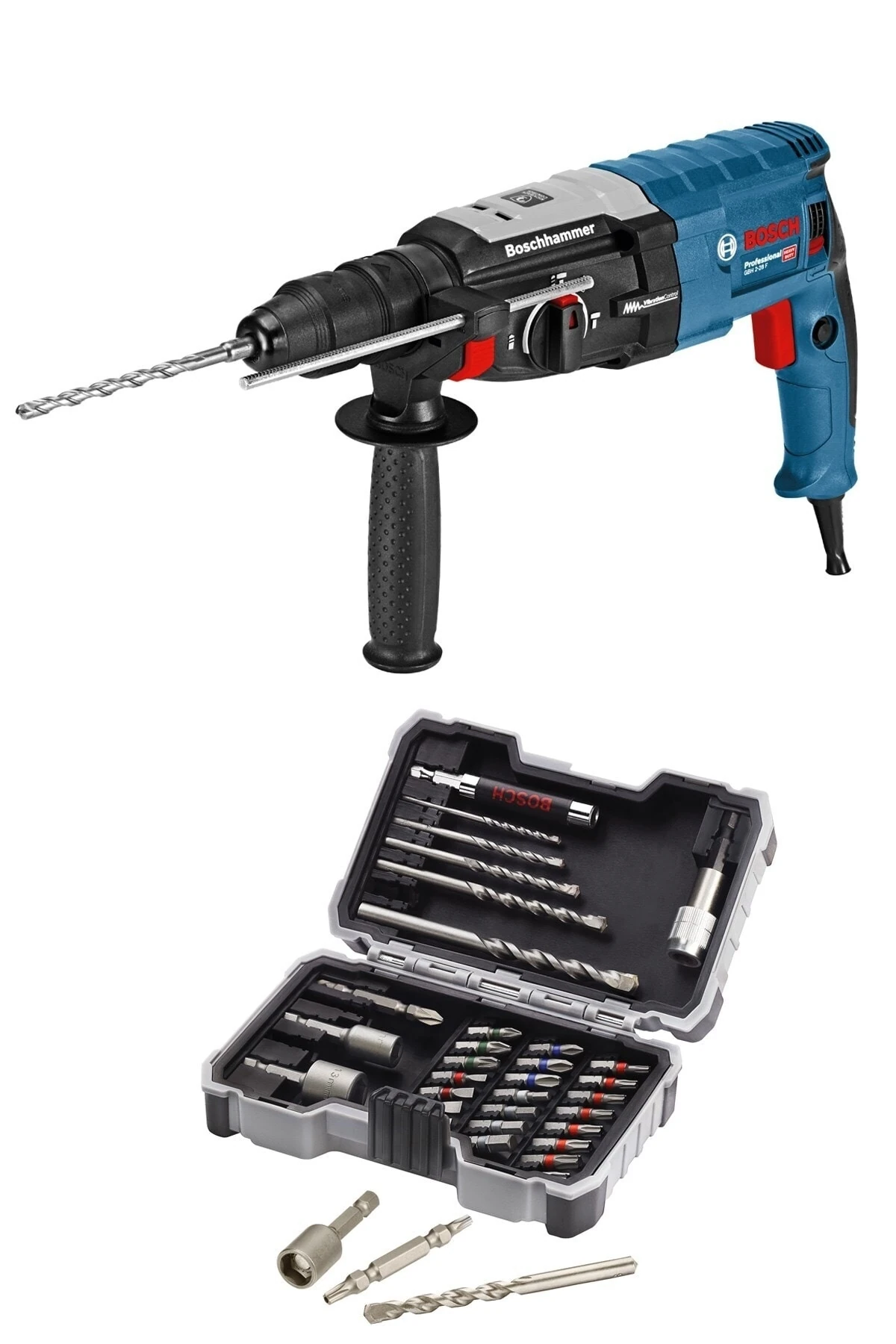 Gbh 2-28 Darbeli Kırıcı Delici Matkap + Beton Delme&vidalama Seti 43 parçalı