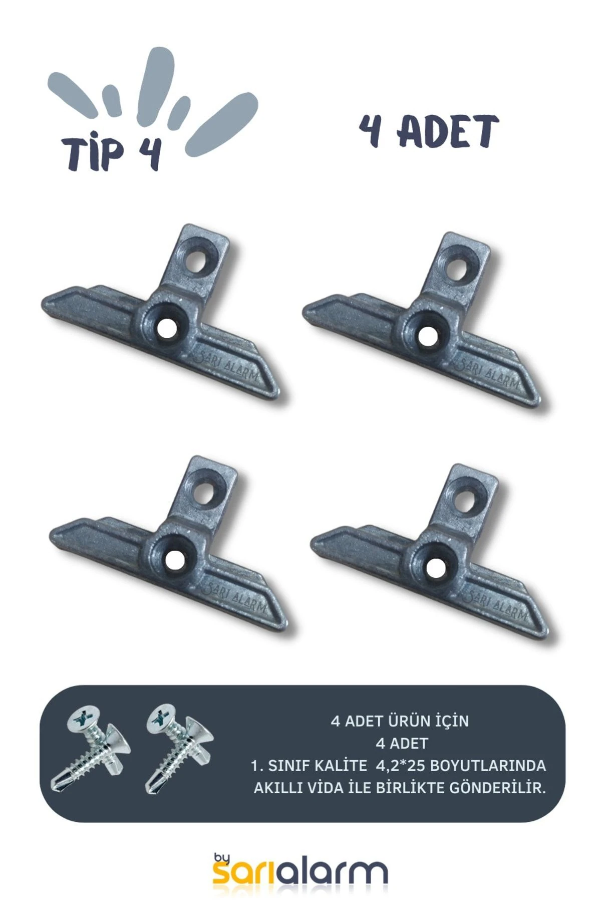 Pvc ( Pimapen ) Kapı & Pencere Ispanyolet Karşılığı Tip 4 ( 4 Adet )