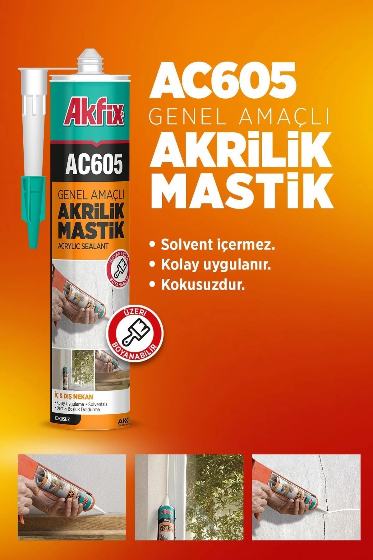 Ac605 Akrilik Mastik 500gr Beyaz