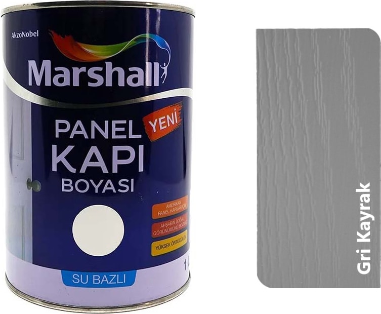 Su Bazlı Panel Kapı Boyası 1 Litre Gri Kayrak