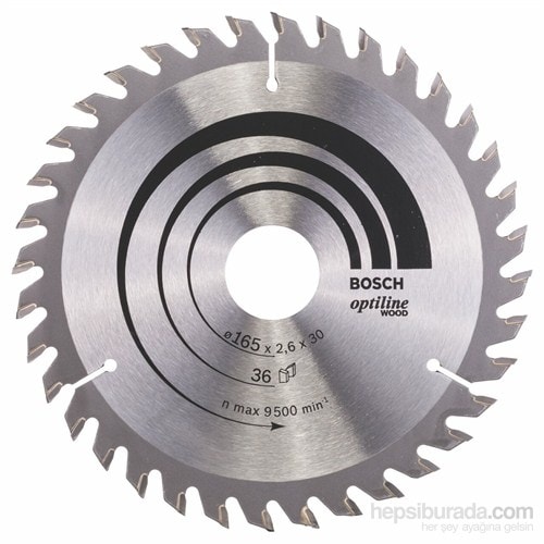 BOSCH - Optiline Serisi Ahşap İçin Daire Testere Bıçağı - 165 X 30 X 2,6 Mm, 36 Diş