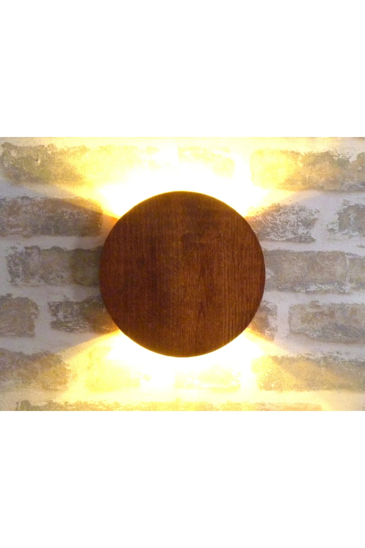 Açma Kapama Butonlu Anahtarlı Doğal Ahşap Yuvarlak Rustik Salon Duvar Aplik Kütük Aplik 220 V