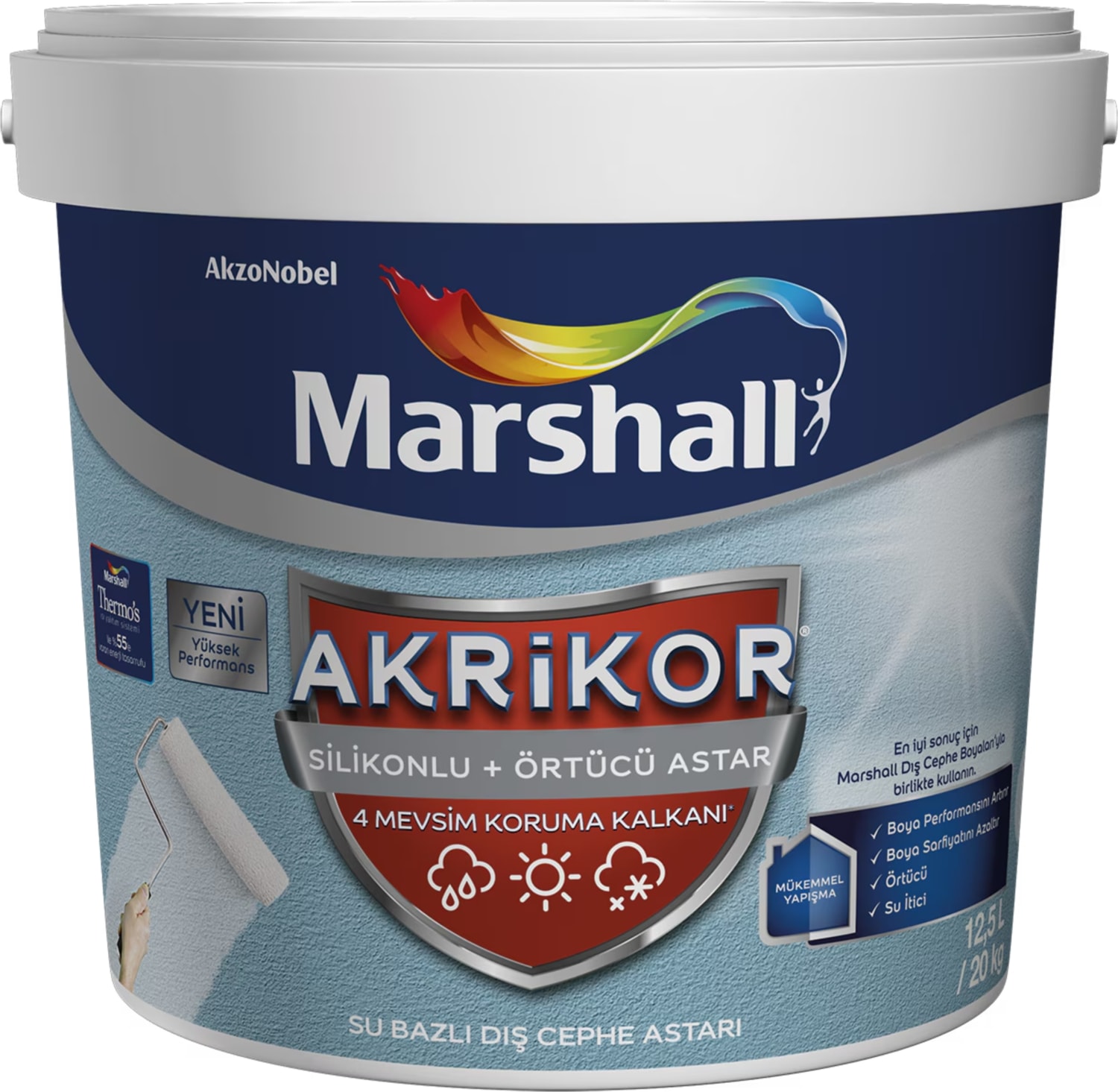 Akrikor Silikonlu Örtücü Dış Cephe Astarı 20 KG
