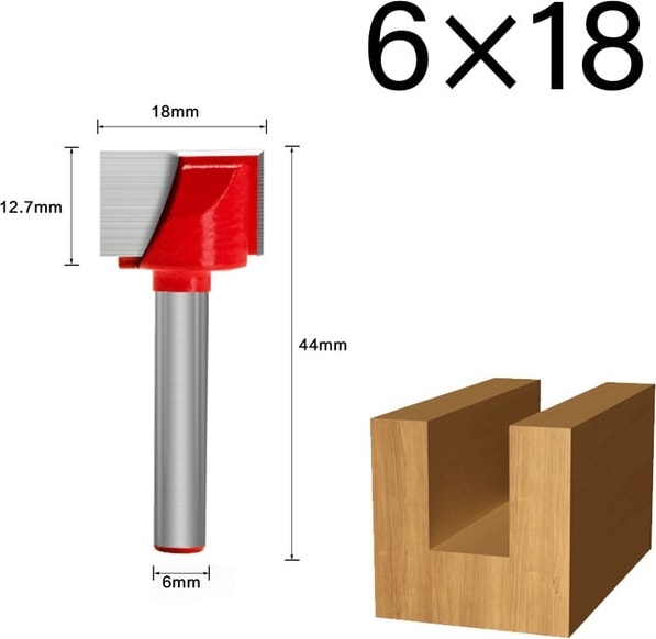 6X18MM 6mm Shank Yüzey Planya Alt Temizleme Ahşap Freze Cnc Kesici Gravür Bıçağı Yönlendirici Bit Ağaç Işleme Aleti 10-32MM (Yurt Dışından)
