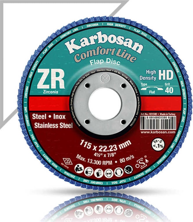 KARBOSAN 115x22x60 Kum Flap Disk Zr