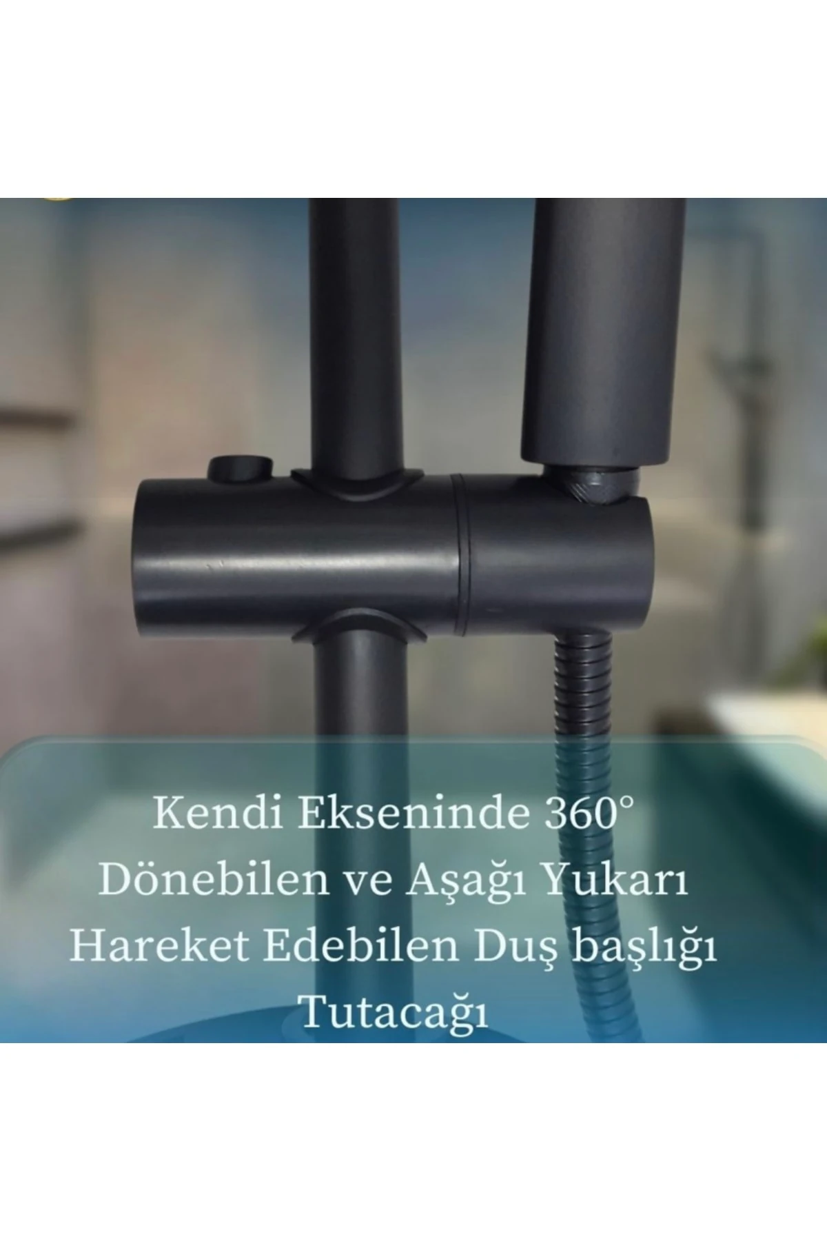 Kca Siyah Robot Duş Seti Yağmurlama Garantili