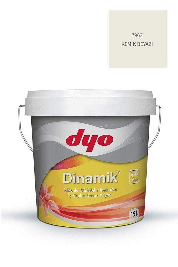 Dinamik Silikonlu Silinebilir Ipek Mat Iç Cephe Duvar Boyası 7963 Kemik Beyazı 15 Lt