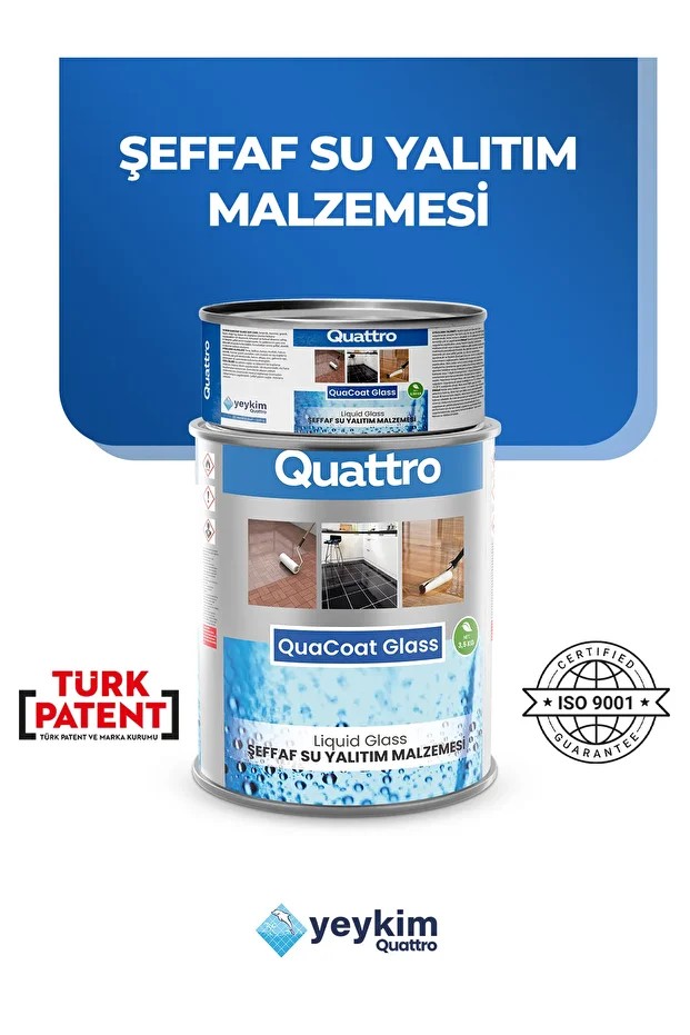 Quattro Quacoat Glass Şeffaf Cam Su Yalıtım Malzemesi 4 Kg