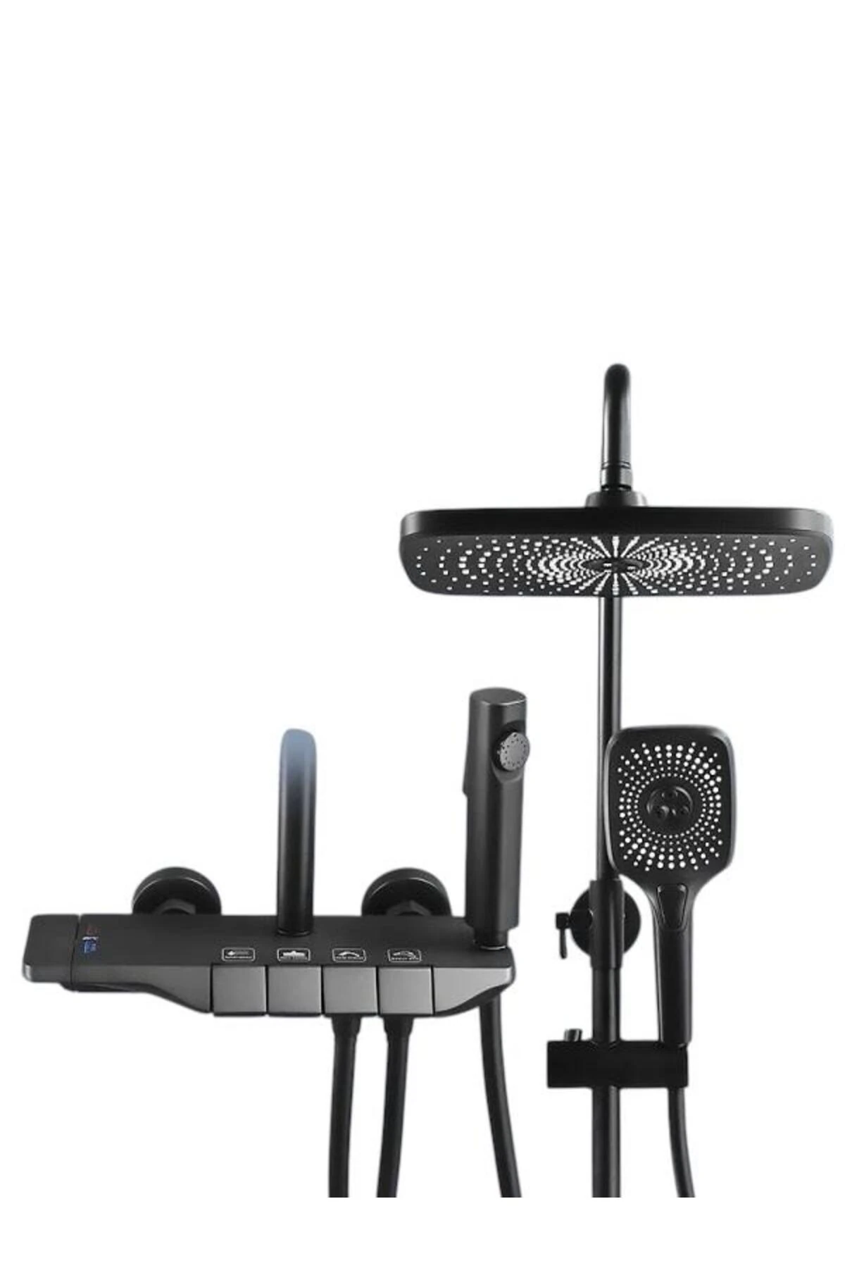 Gri Piyano Robot Duş Seti Yağmur Tepe Banyo Prinç