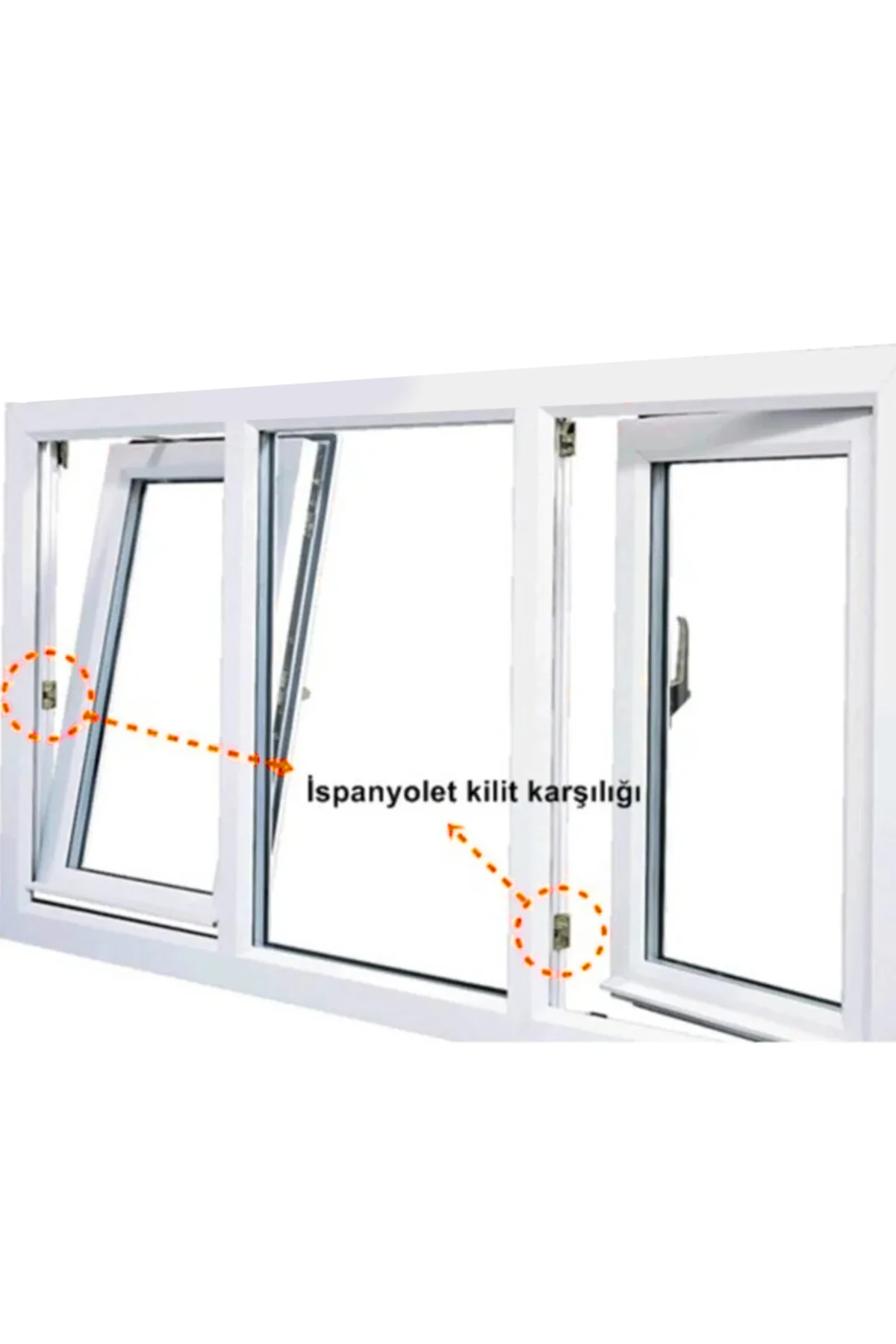 8 ADET Pimapen PVC Pencere ve Kapı Kilit İspanyolet Karşılığı (Tek Delikli Standart Model)