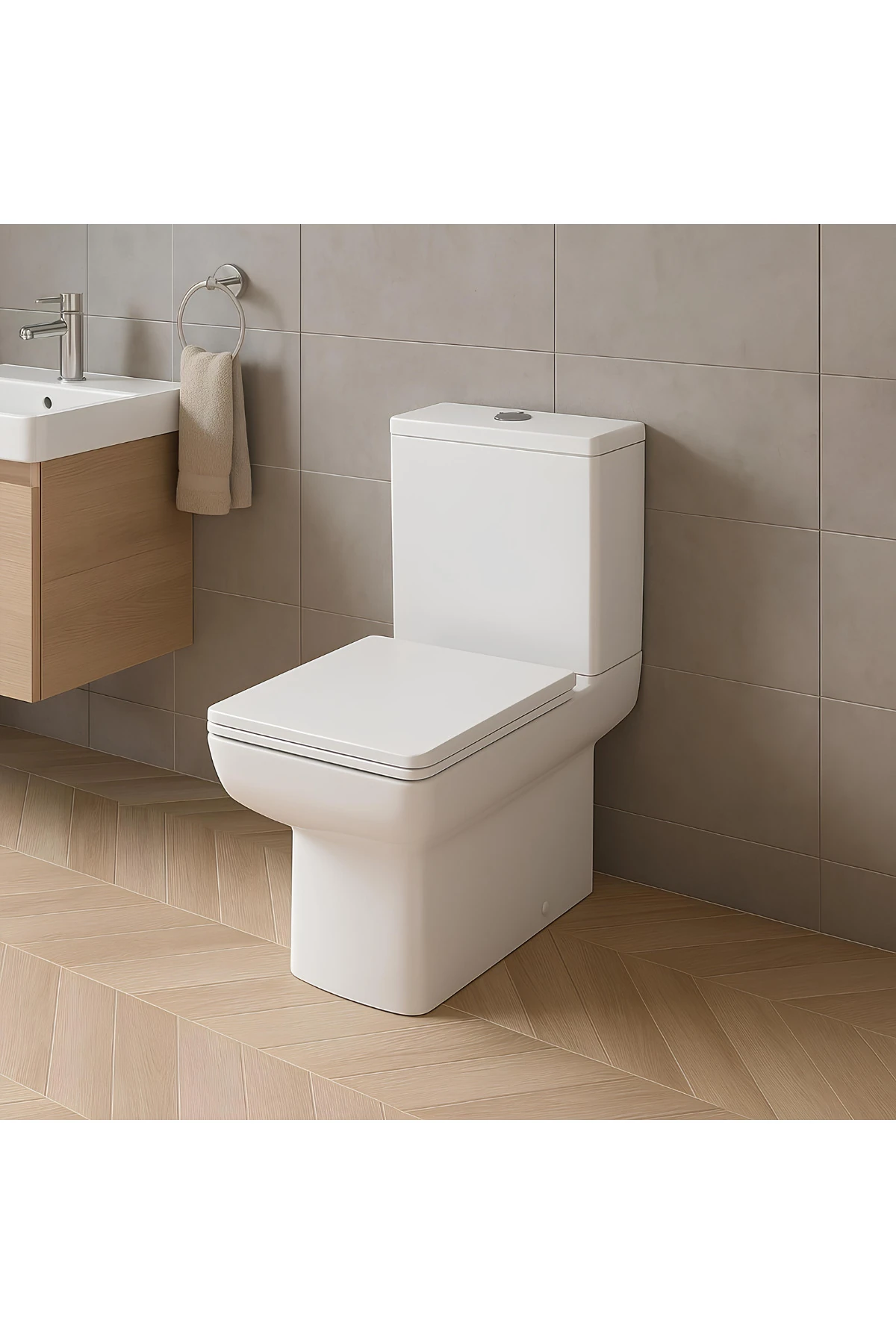 Power Duvara Sıfır Klozet Takım POW.K022,Power Duroplast Yavaş Kapak