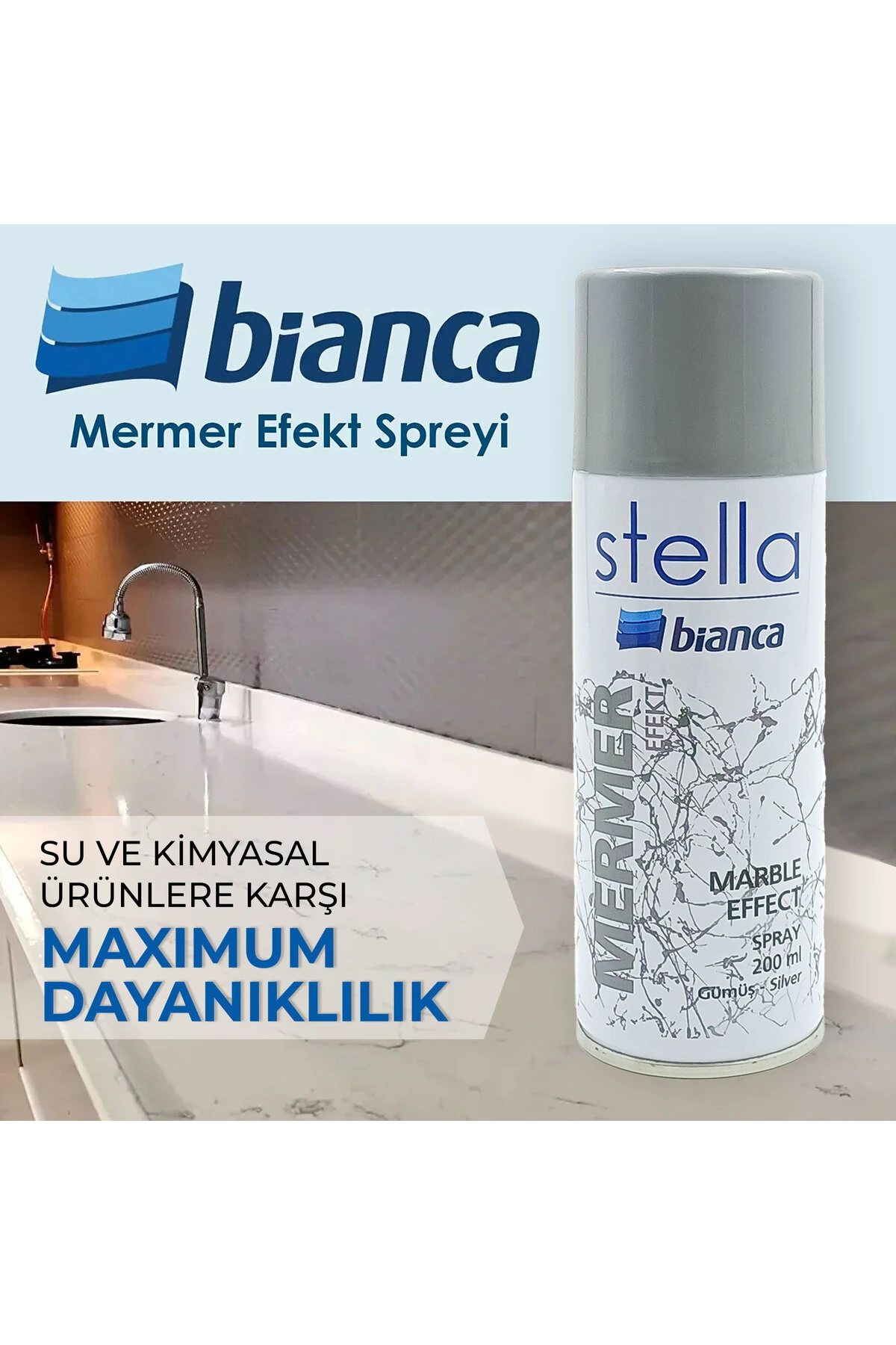 STELLA Mermer Efekt Sprey Beyaz