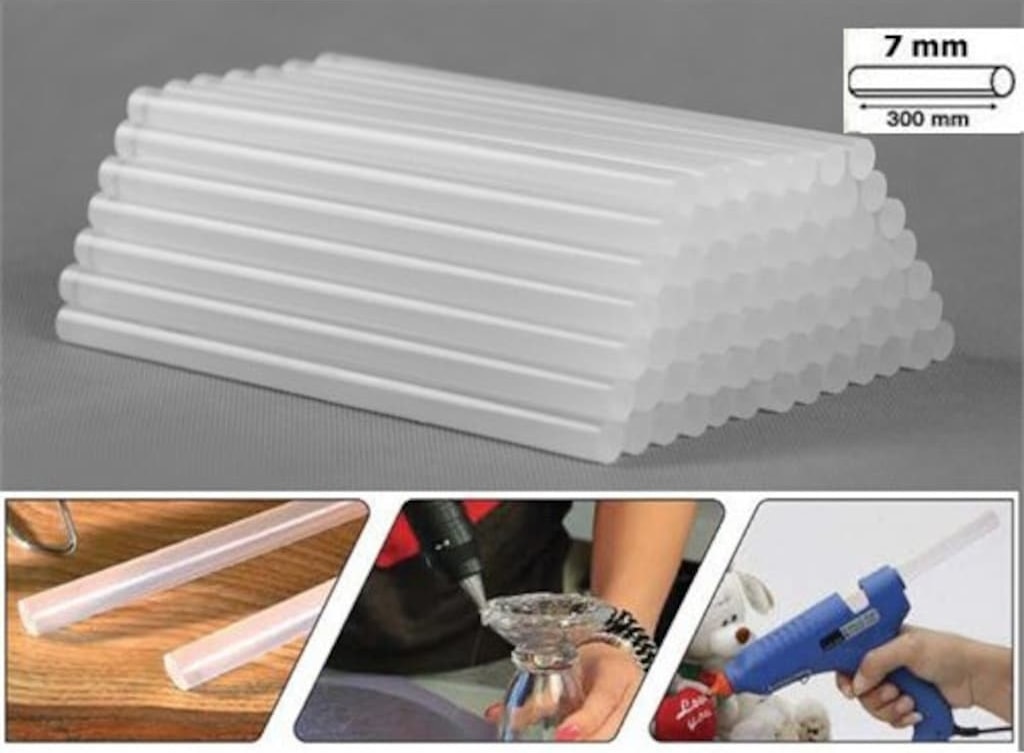 Mum Silikon Ince Ø7MMX30 cm Sıcak Mum Silikon Çubuk Uç 1 kg (80 Adet)