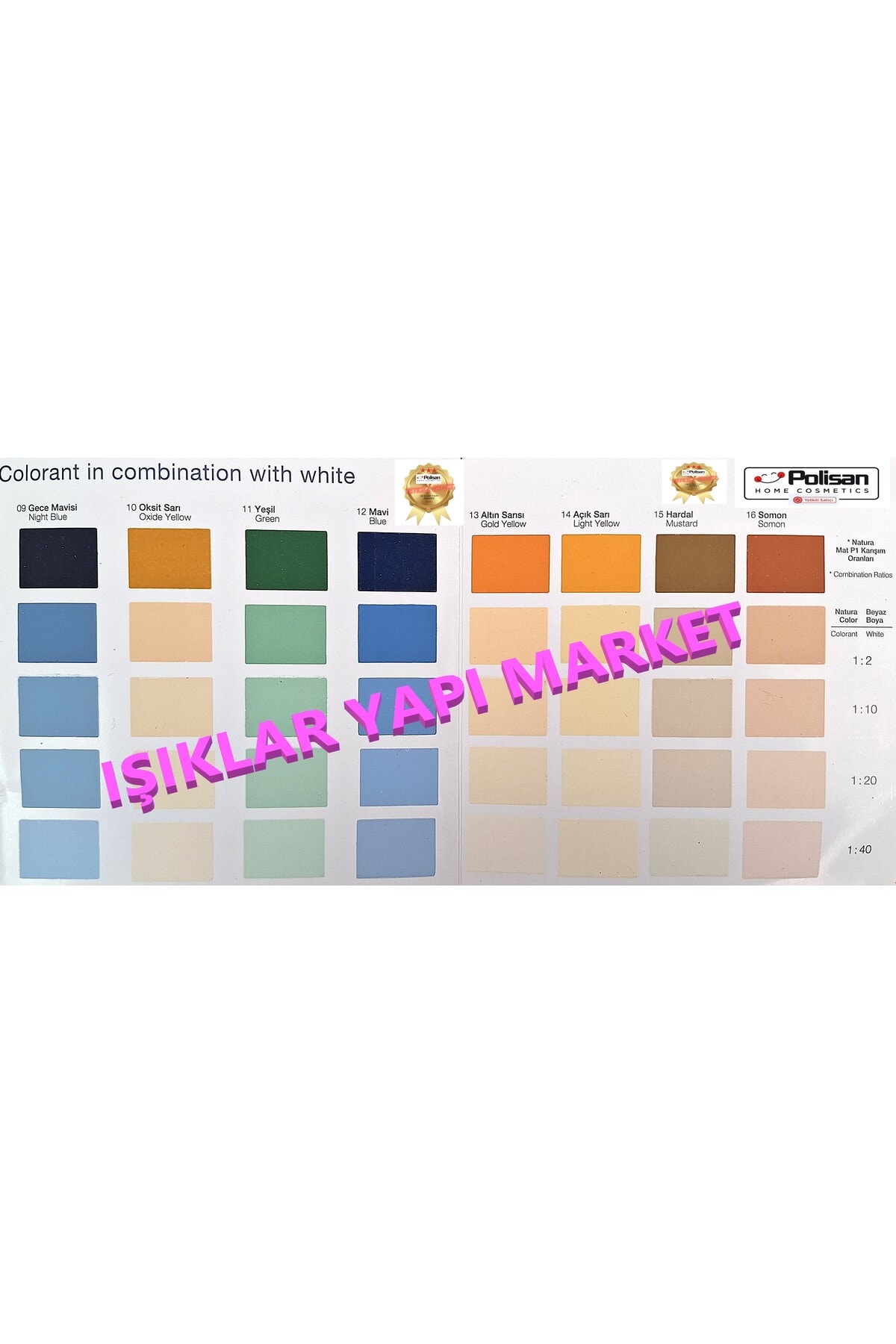 POLİSAN Natura Color -su Bazlı -duvar Boyası -tüp Boya -0,25lt. (BEYAZ BOYA RENKLENDİRİR)