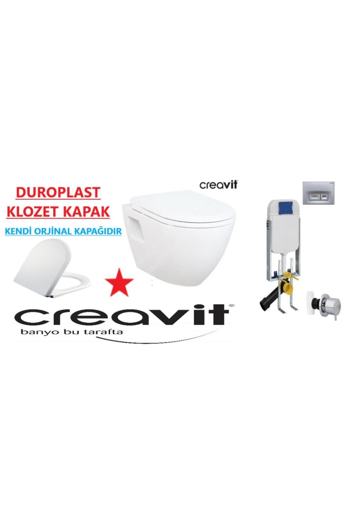 GR5001 Gömme Rezervuar - TP325 Asma Klozet 5li Set Klz Kapaklı